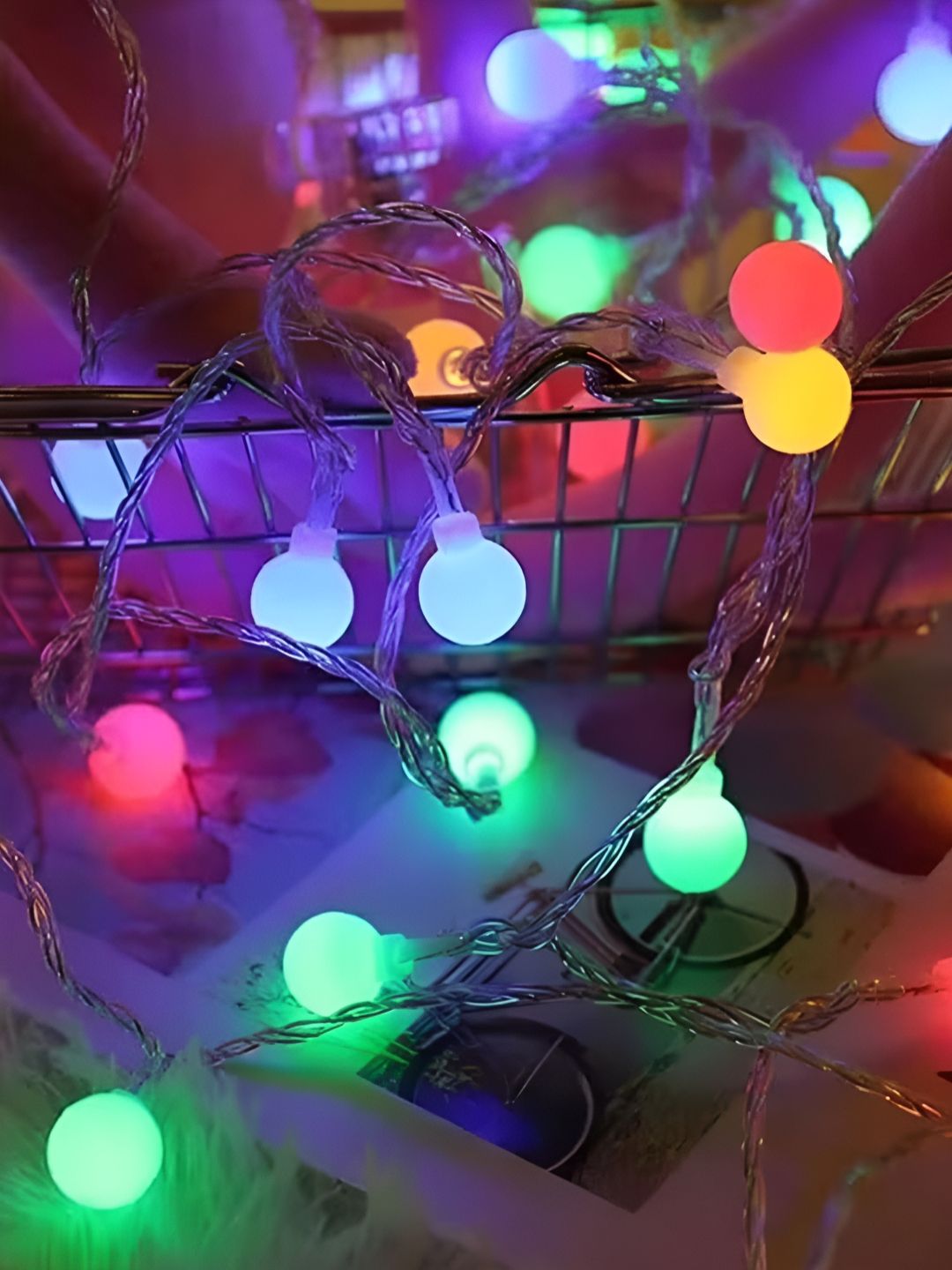 The Purple Tree Blue & Green Crystal Ball LED String Lights-picture-21