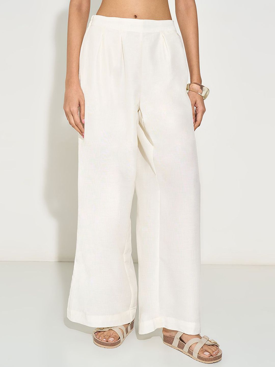 AKKRITI BY PANTALOONS Women Wide Leg High-Rise Parallel Trousers-picture-11