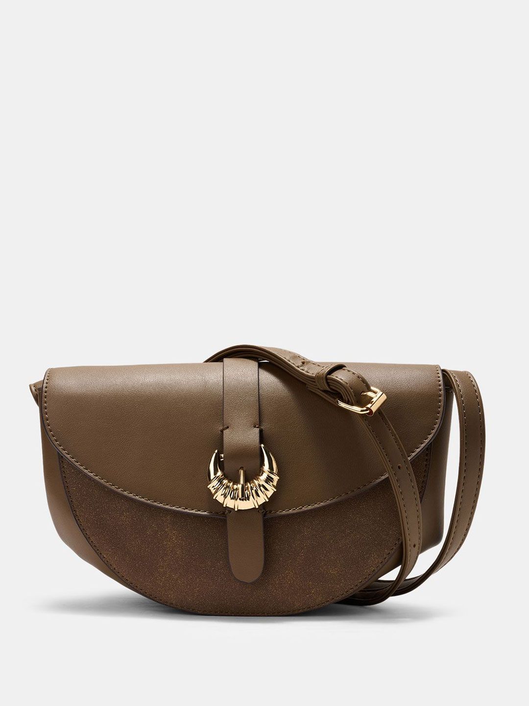 Forever Glam by Pantaloons Buckle Detail Sling Bag With Detachable Strap-picture-12