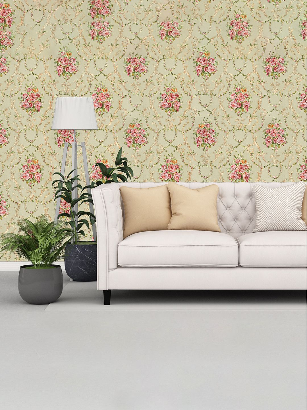 Kuber Industries Beige & Pink Printed Waterproof & Self Adhesive Wall Sticker-picture-58