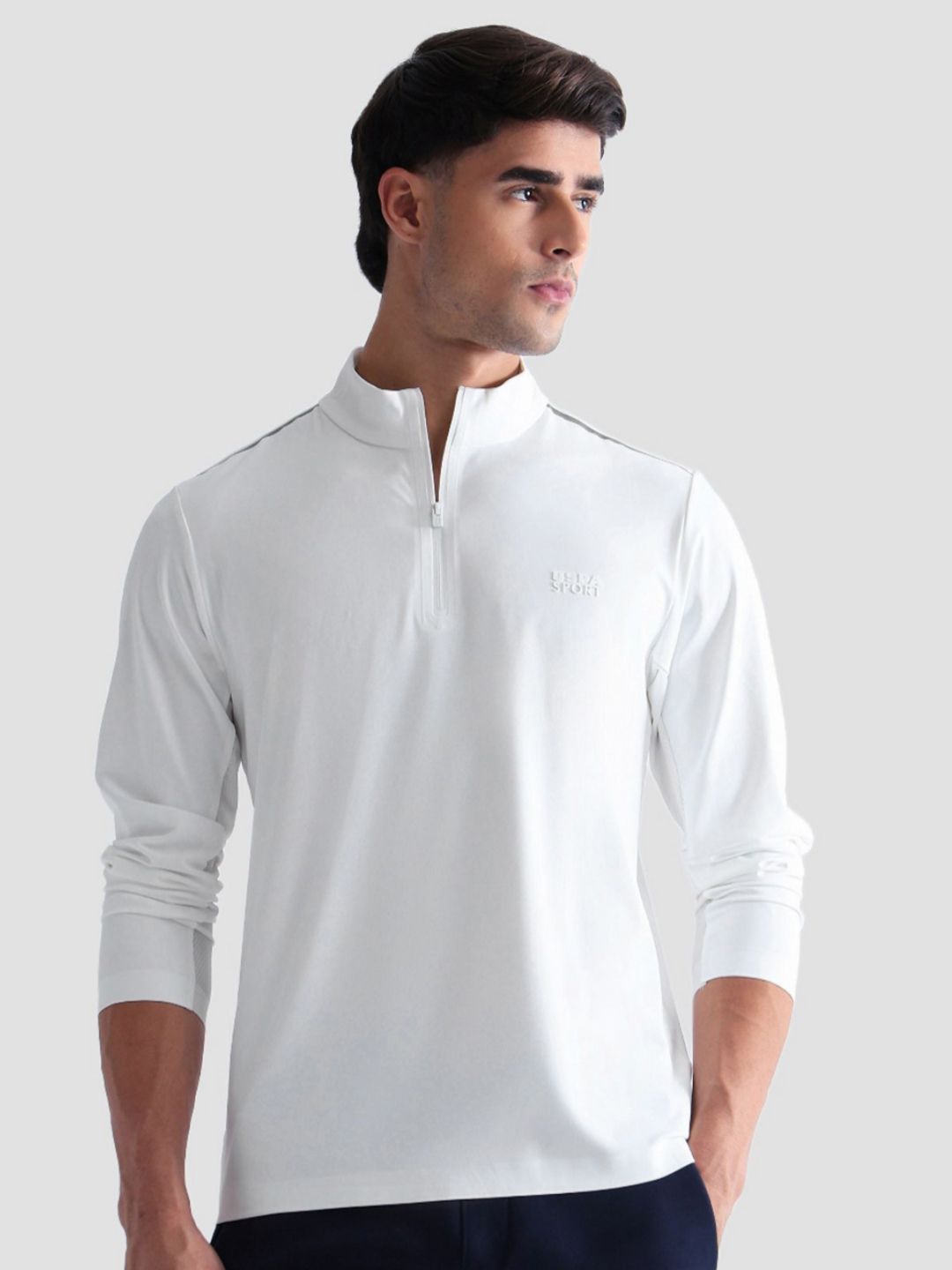 USPA Sport Brand Logo High Neck Regular Sleeves Regular Fit T-shirt-image-47