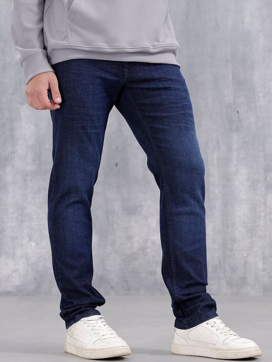 WROGN Men Cotton Straight Fit Mid-Rise Light Fade Stretchable Jeans-picture-17