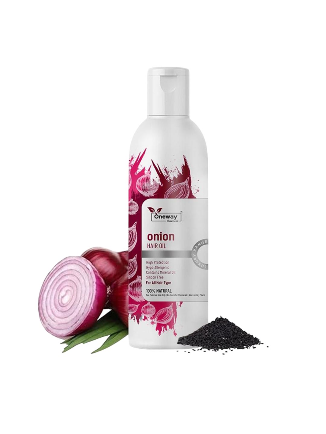 Oneway Happiness Oneway Happiness Red Onion Hair Oil With 28 Ayurvedic Herbs - 100 ml