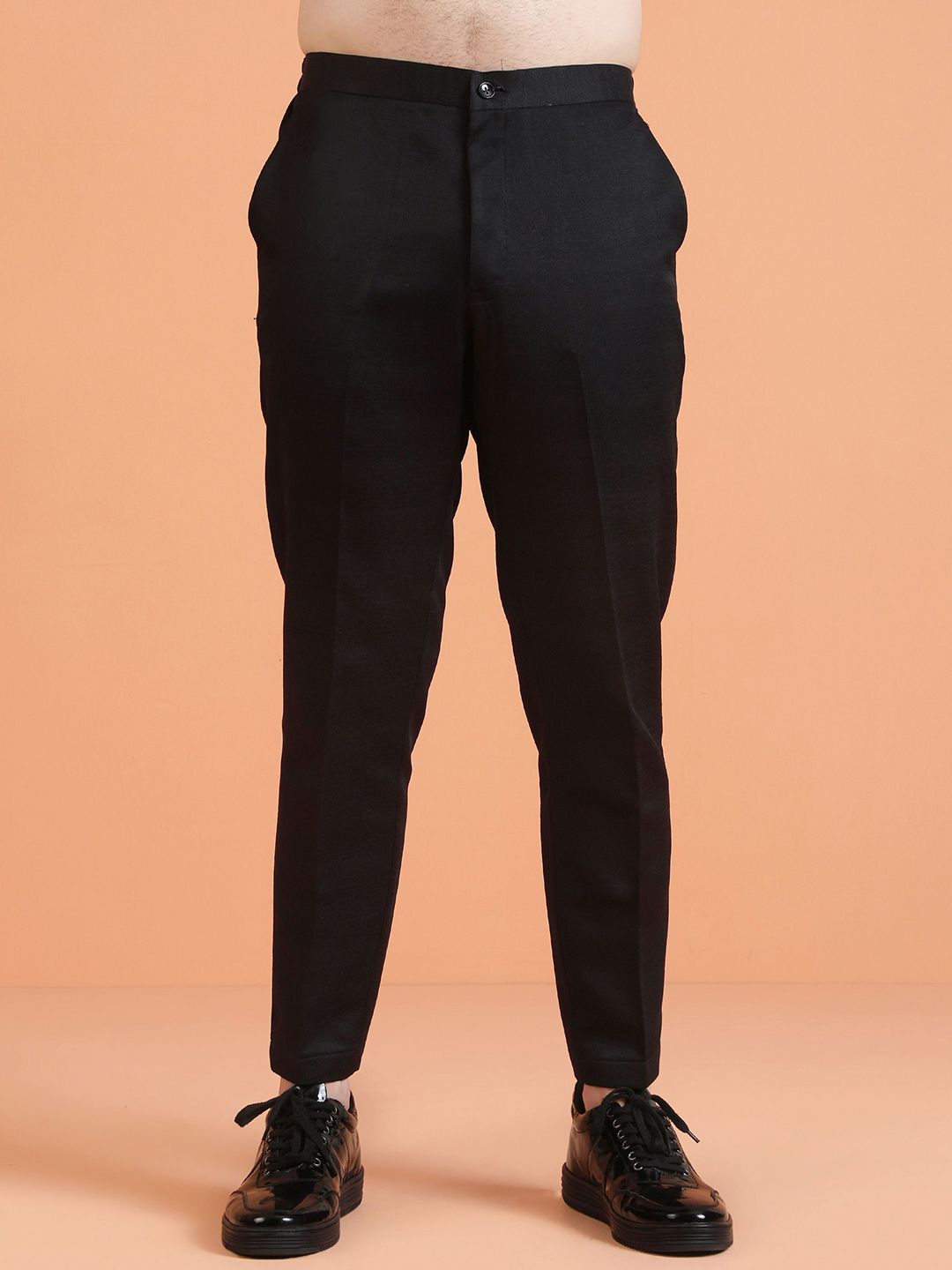 KISAH Men Mid Rise Regular Fit Pleated Regular Trousers-picture-21