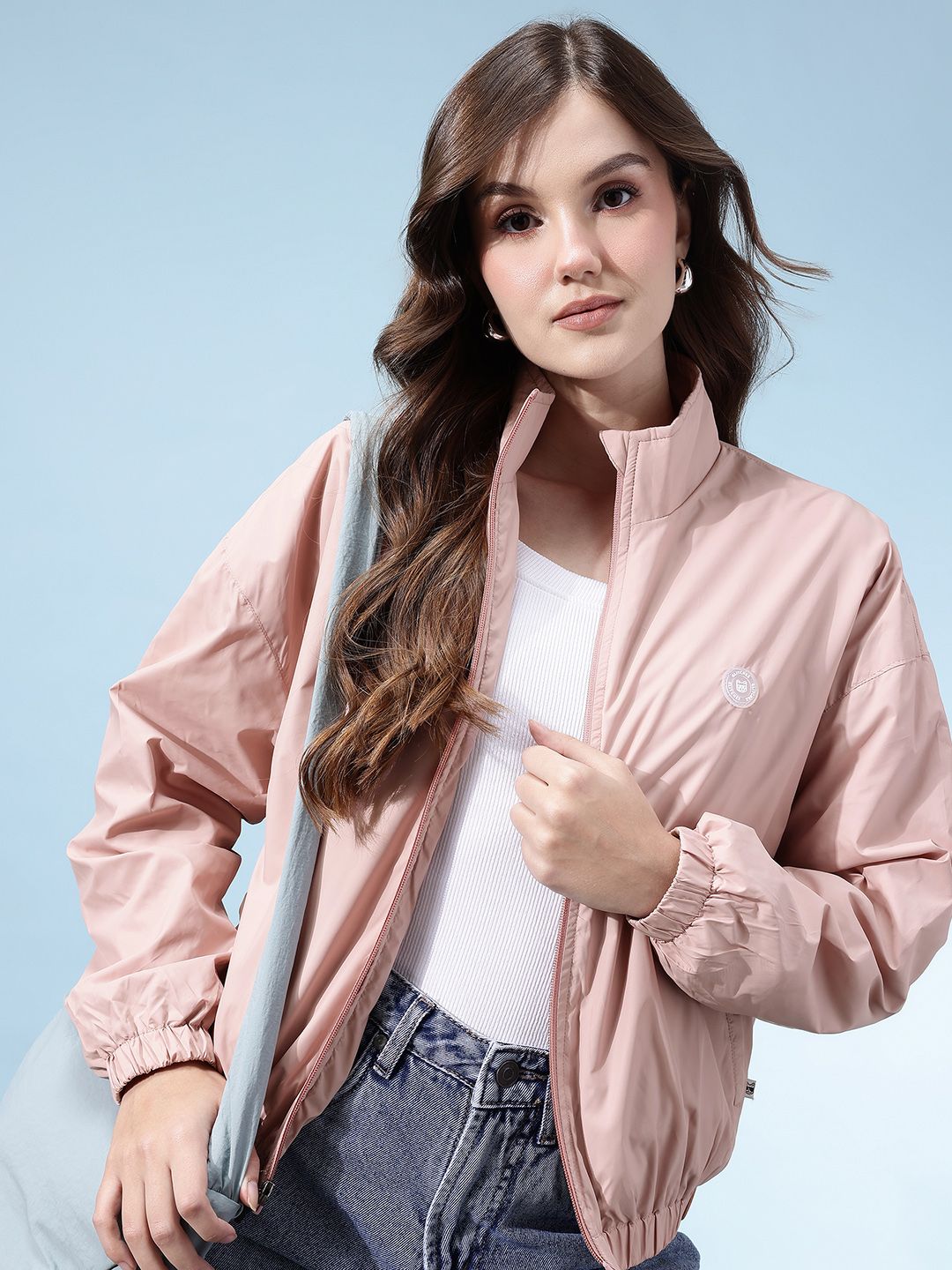 glitchez Mock Collar Jacket With Toggle Details-picture-34