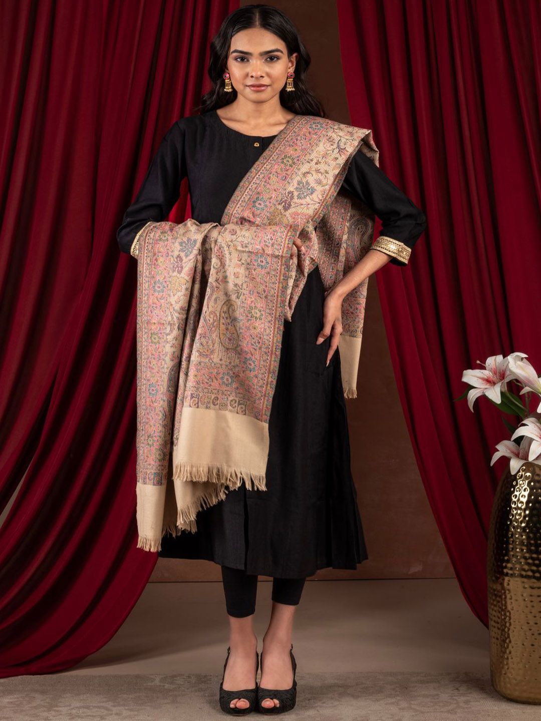 Naureen Paisley Woven Design Shawl-picture-37
