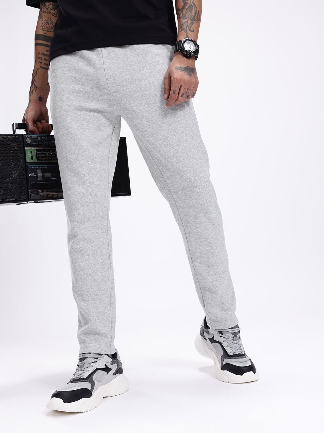 Kook N Keech Men Self Design Textured Track Pants-image-25