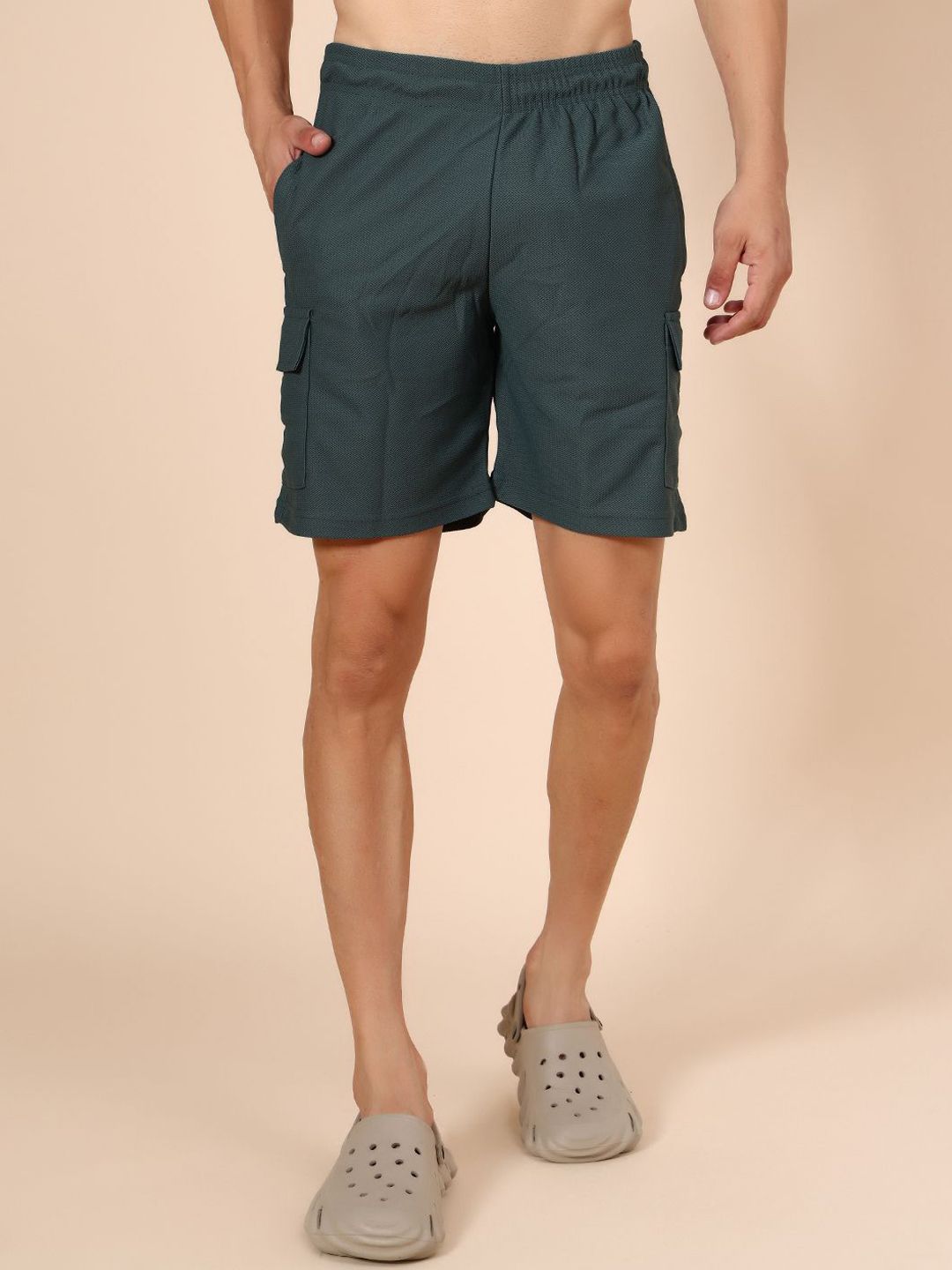 V-Mart Men Cotton Mid-Rise Cargo Shorts-picture-24