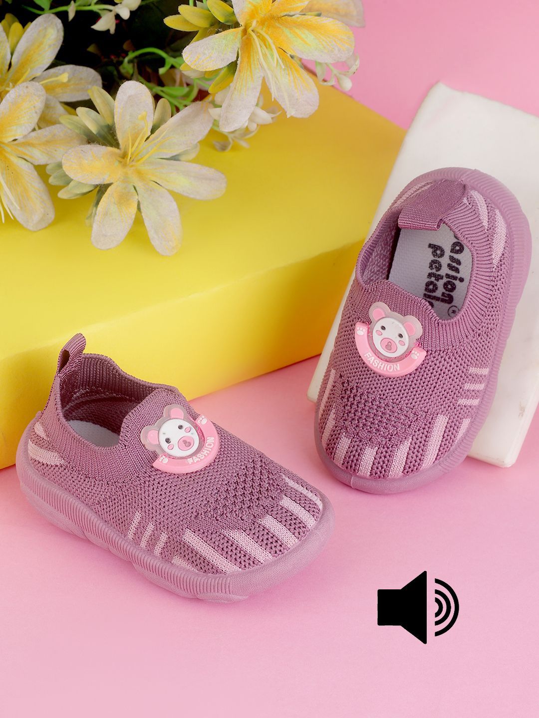 PASSION PETALS Girls Applique Slip-On Sneakers-picture-40