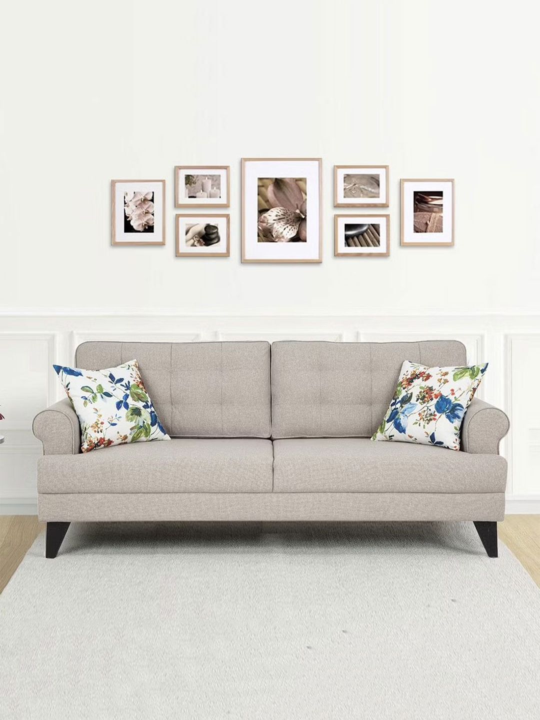 HomeTown Beige 3 Seater Sofa