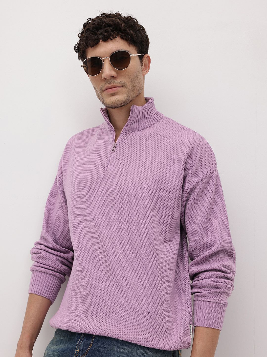 The Roadster Life Co. Mock Collar Textured Pullover-picture-12