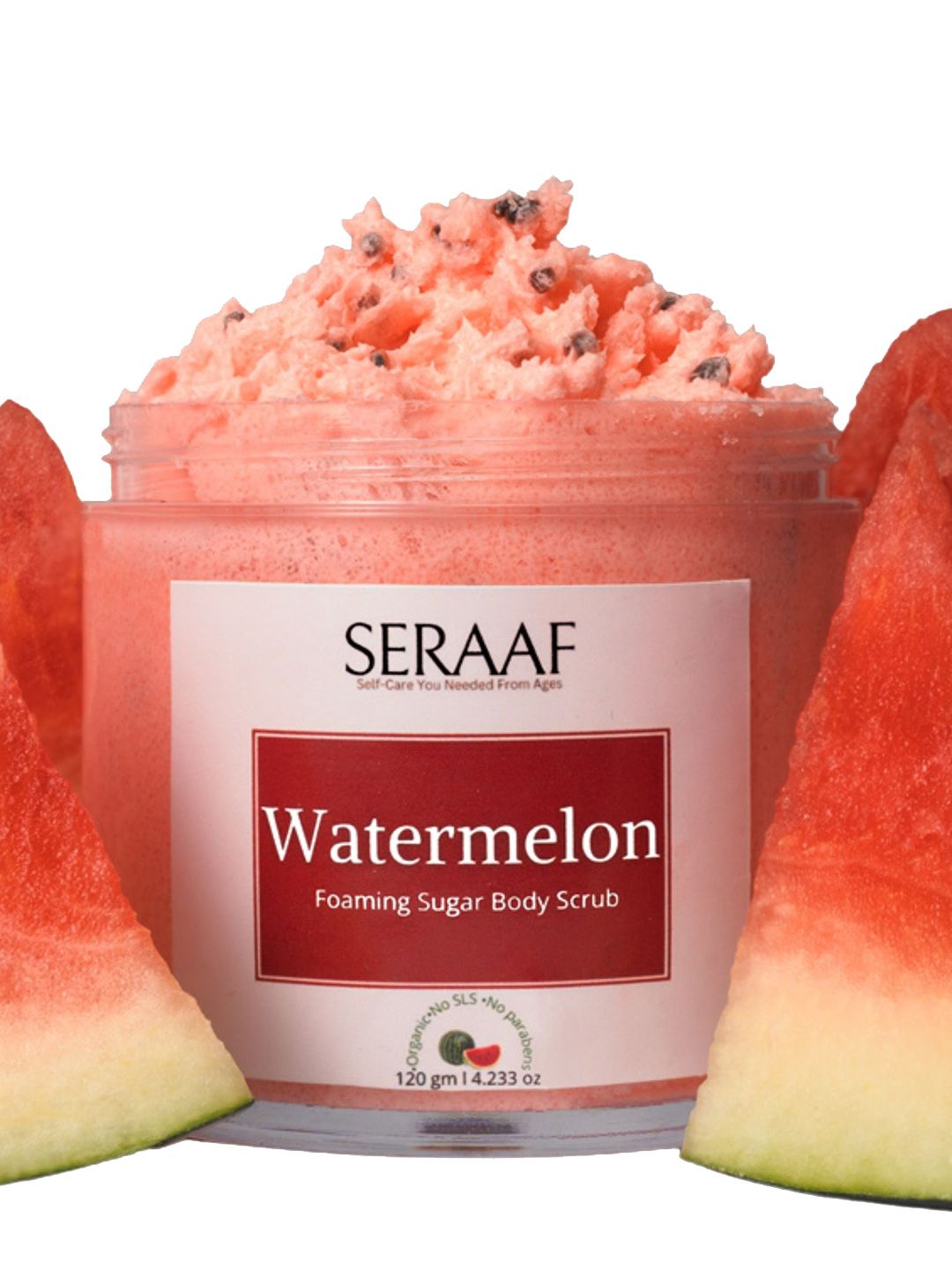 SERAAF Watermelon Foaming Sugar Body Scrub Instant Dead Skin & Tan Removal - 120 g-image-46