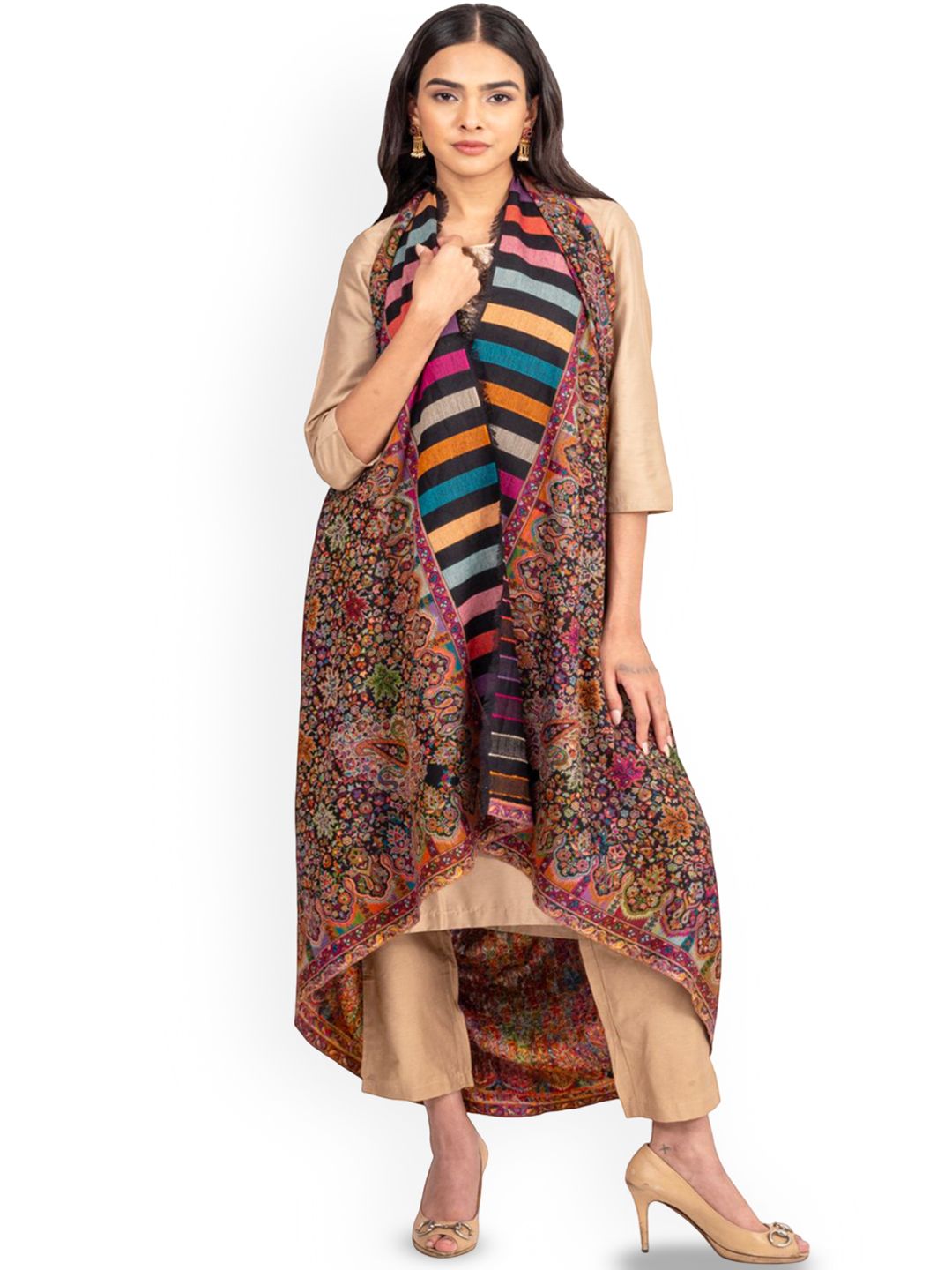 Naureen Women Floral Woven Design Pashmina Shawl-picture-14