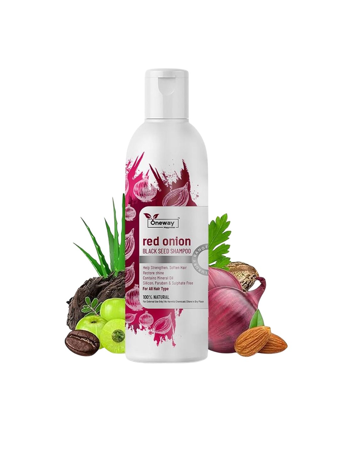 Oneway Happiness Red Onion Black Seed Shampoo With Vitamin E For Hair Growth - 100 ml-picture-27