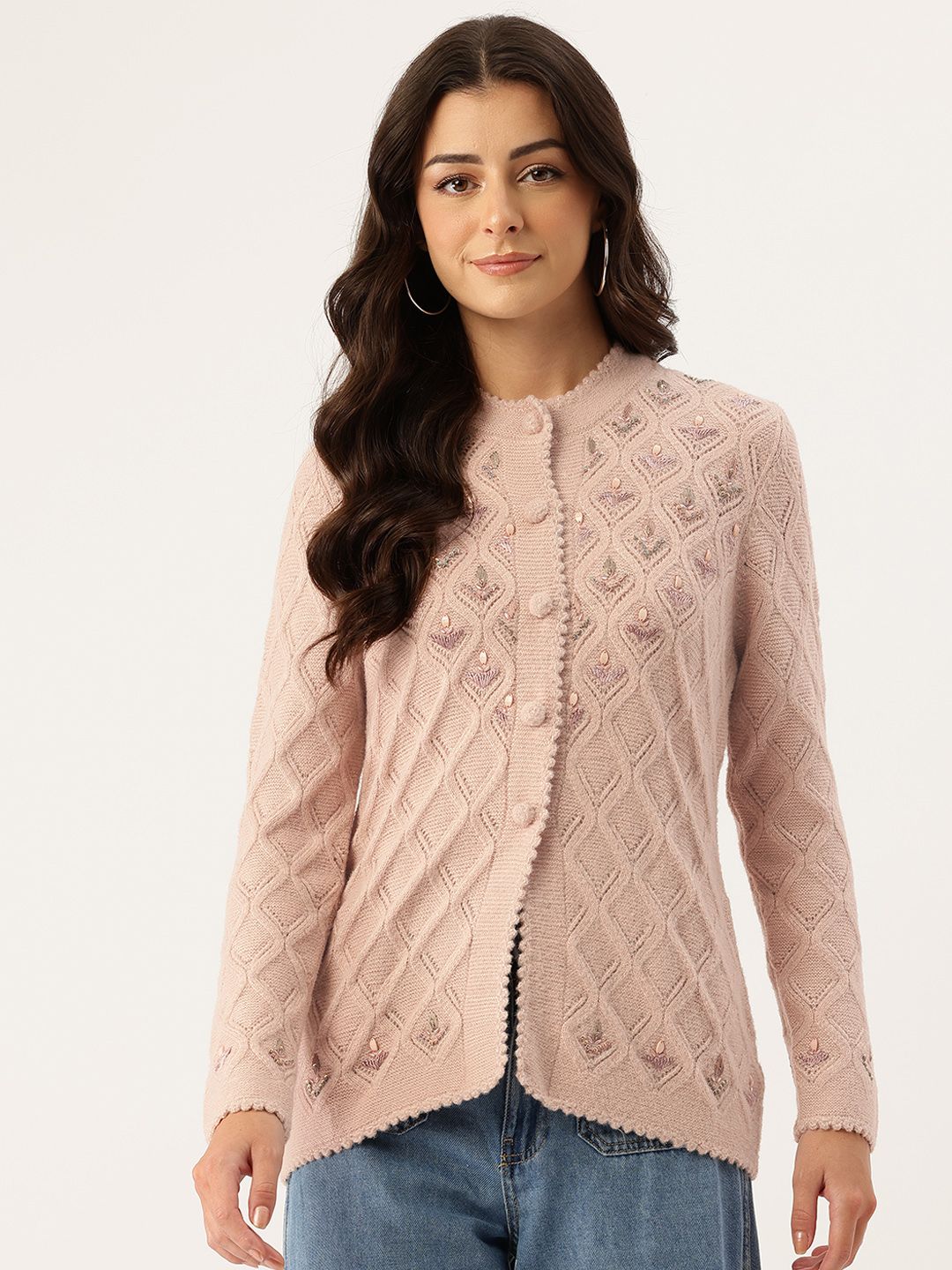 APSLEY Geometric Self Design Embellished Cardigan-picture-12