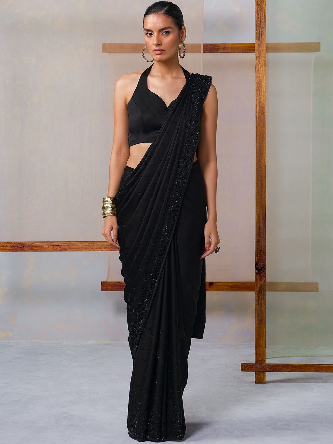 Soch Embellished Beads and Stones Pure Crepe Saree-picture-46
