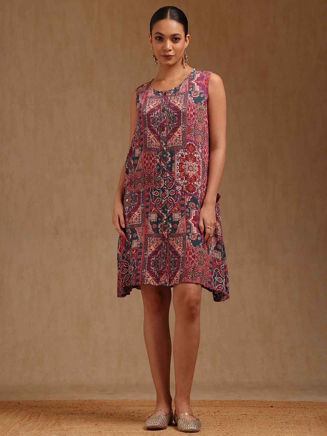 Soch Women Ethnic Motifs Printed A-Line Dress-picture-39