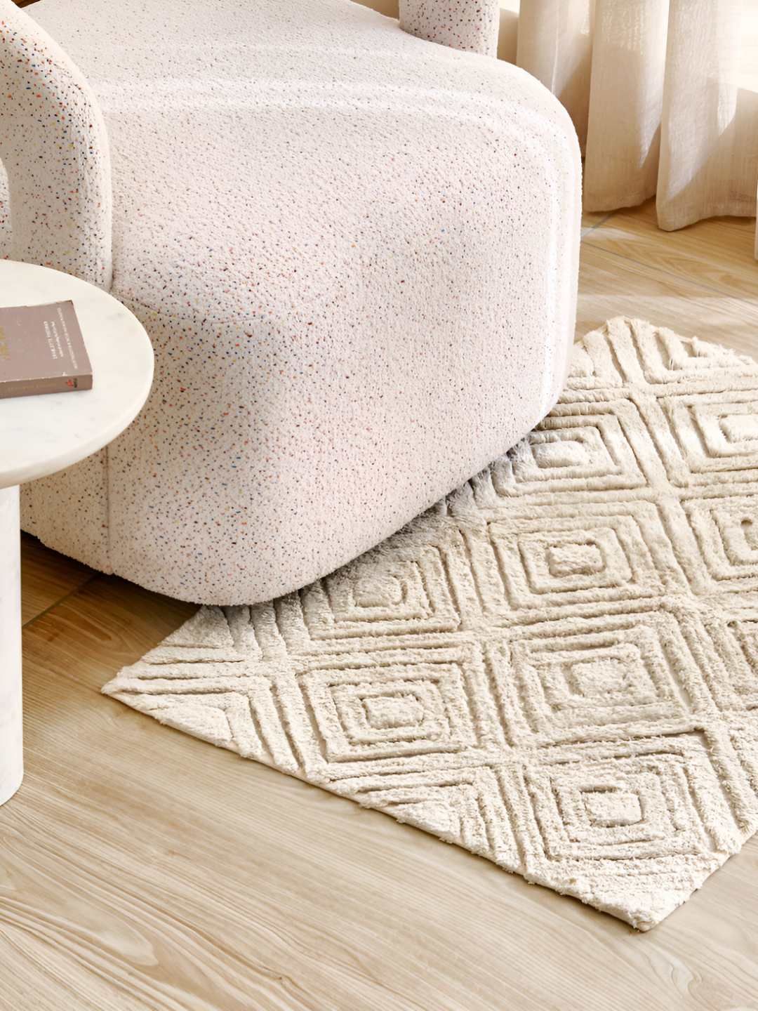 Home Centre Windsor Orniva Brown & Off White Woven Cotton Dhurrie-picture-31
