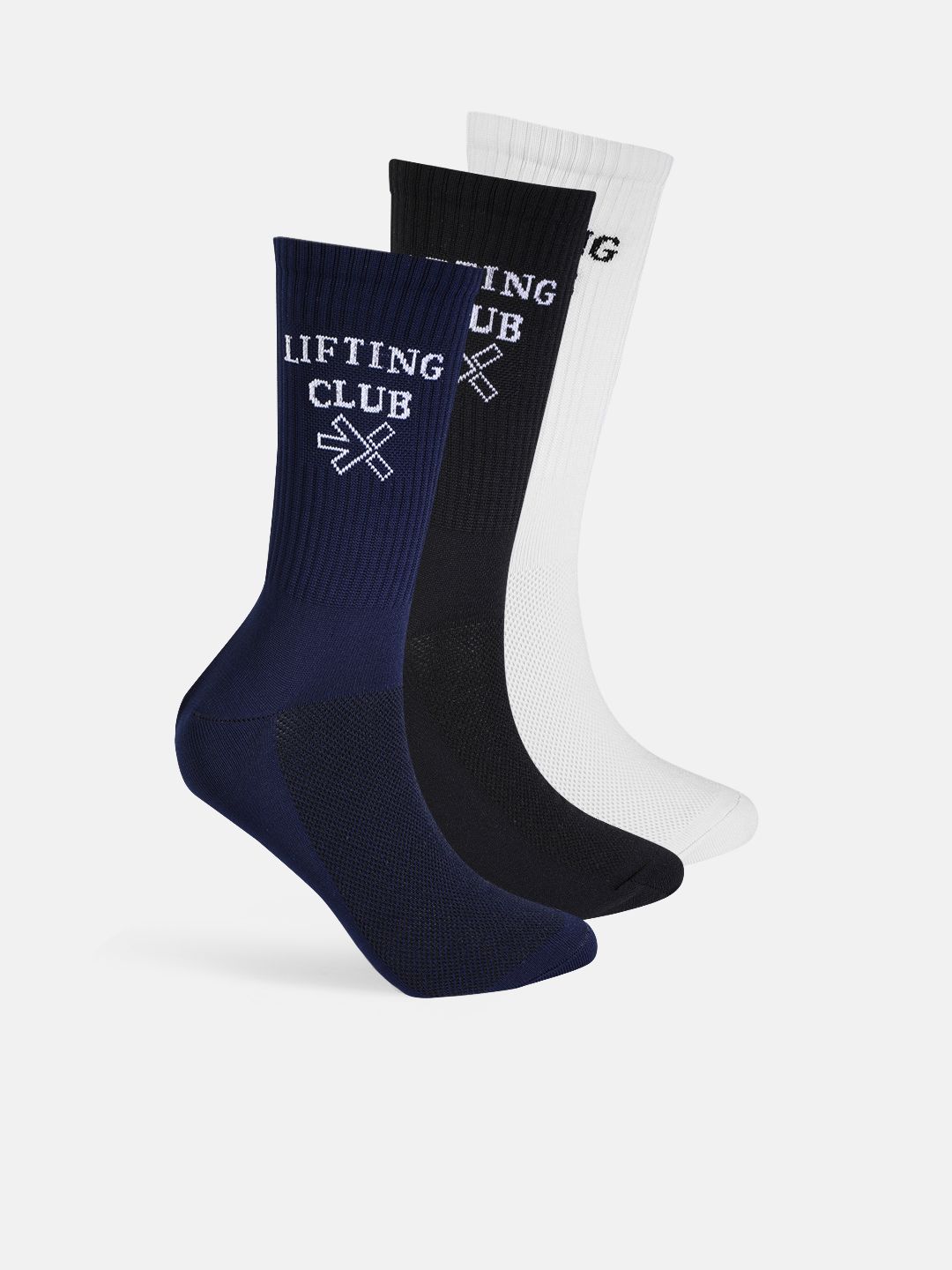 HRX by Hrithik Roshan Men Pack Of 3 Patterned Above Ankle Length Gym Socks-picture-13