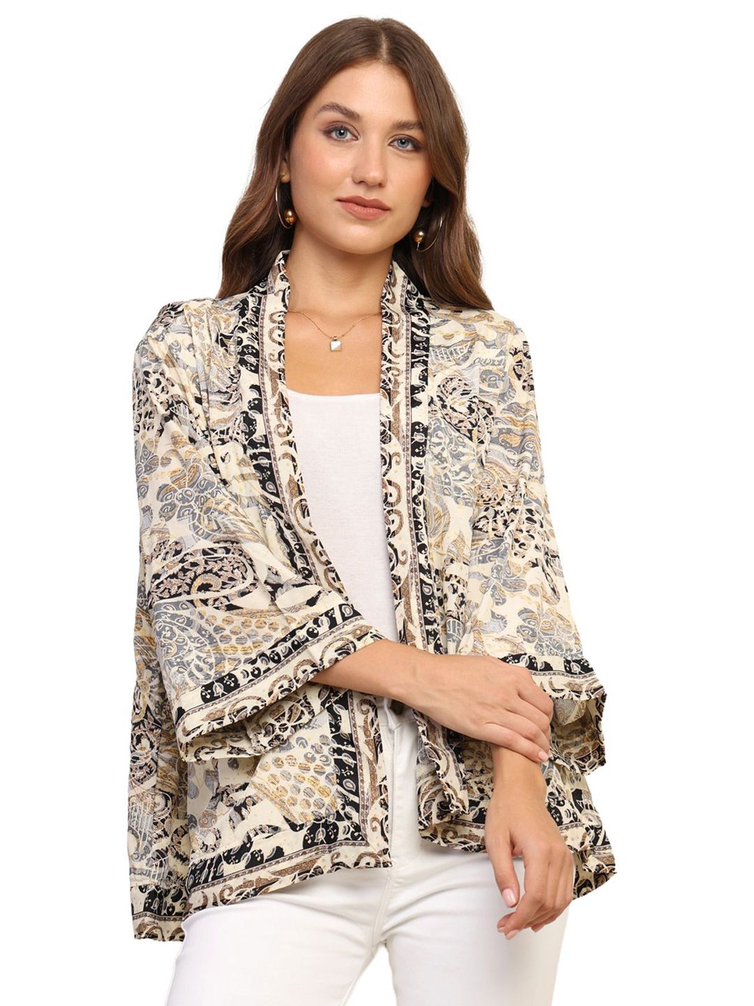 GALE GIRLS Printed Mandarin Collar Shrug-image-23