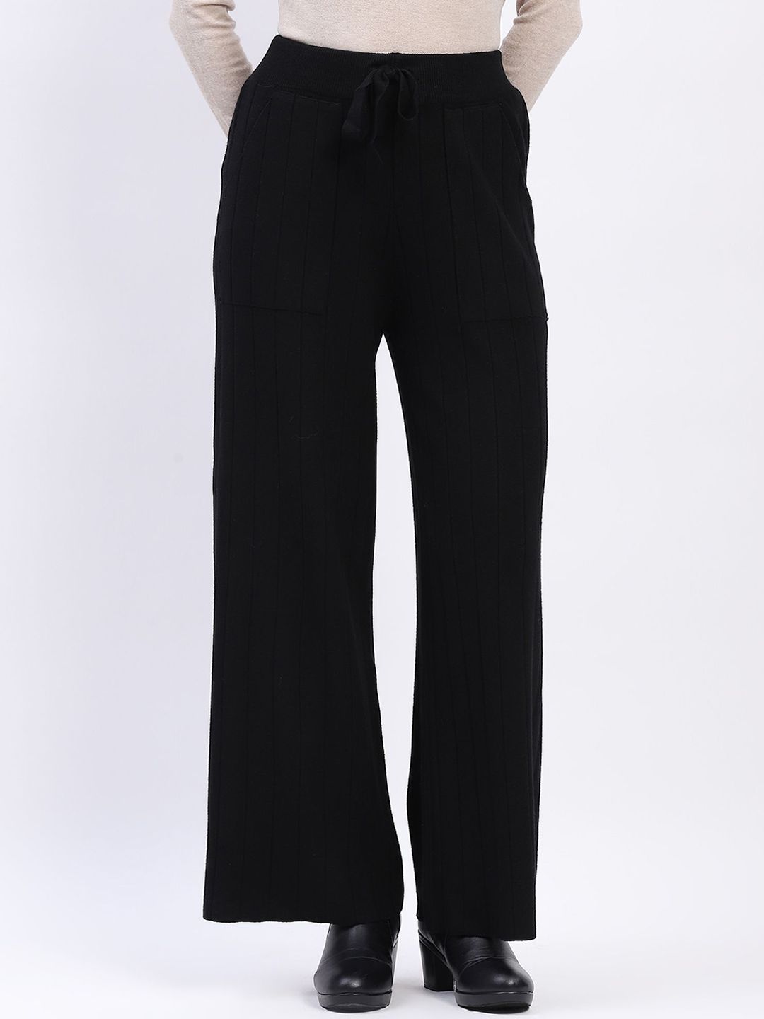 Global Republic Women Striped Straight Fit High-Rise Trousers-image-20