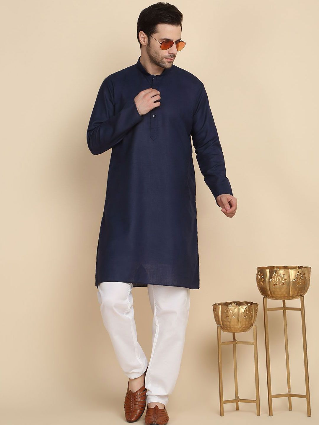 KRAFT INDIA Men Mandarin Collar Long Sleeves Kurta-picture-31