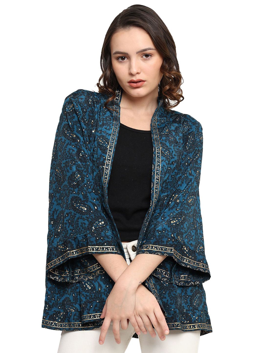GALE GIRLS Printed Mandarin Collar Shrug-picture-26