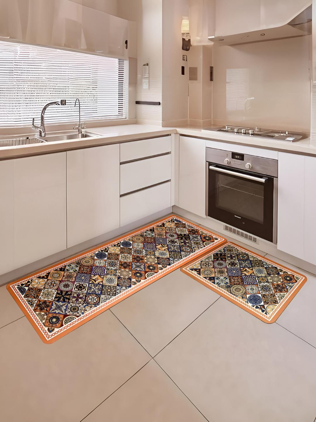 Cortina Unisex Pack Of 2 Printed Anti-Skid Floor Runner & Floor Mat-picture-13