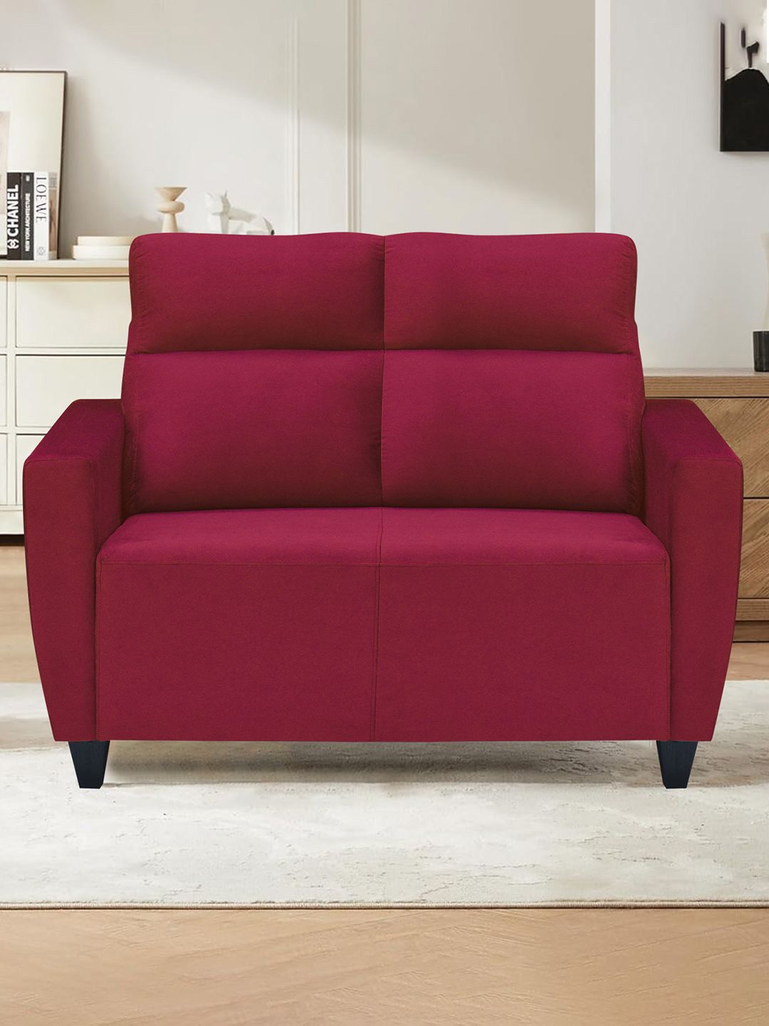 ARRA Maroon Velvet 2 Seater Sofa