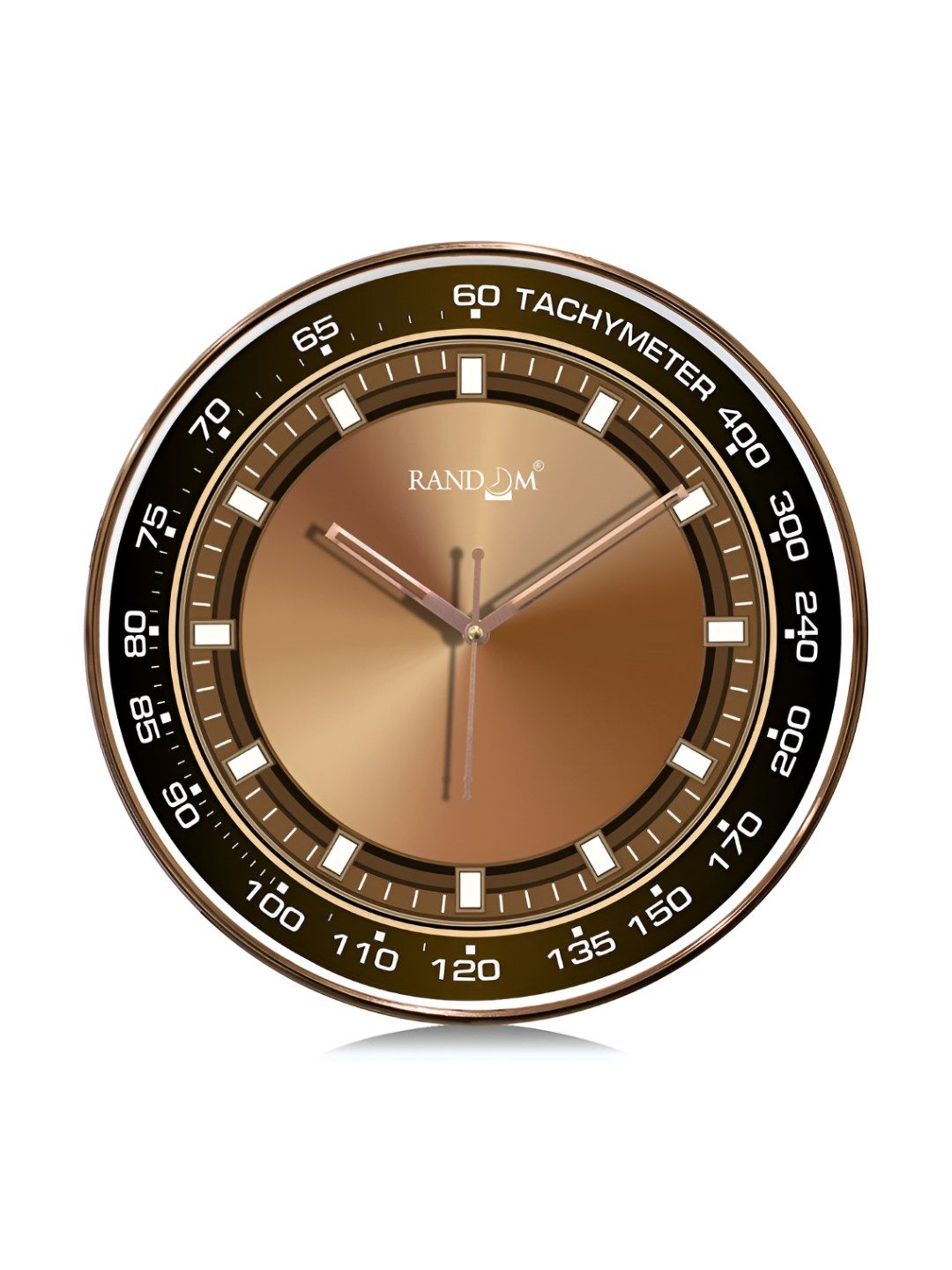 RANDOM Gold-Toned & Brown Printed Round Contemporary Wall Clock-picture-21