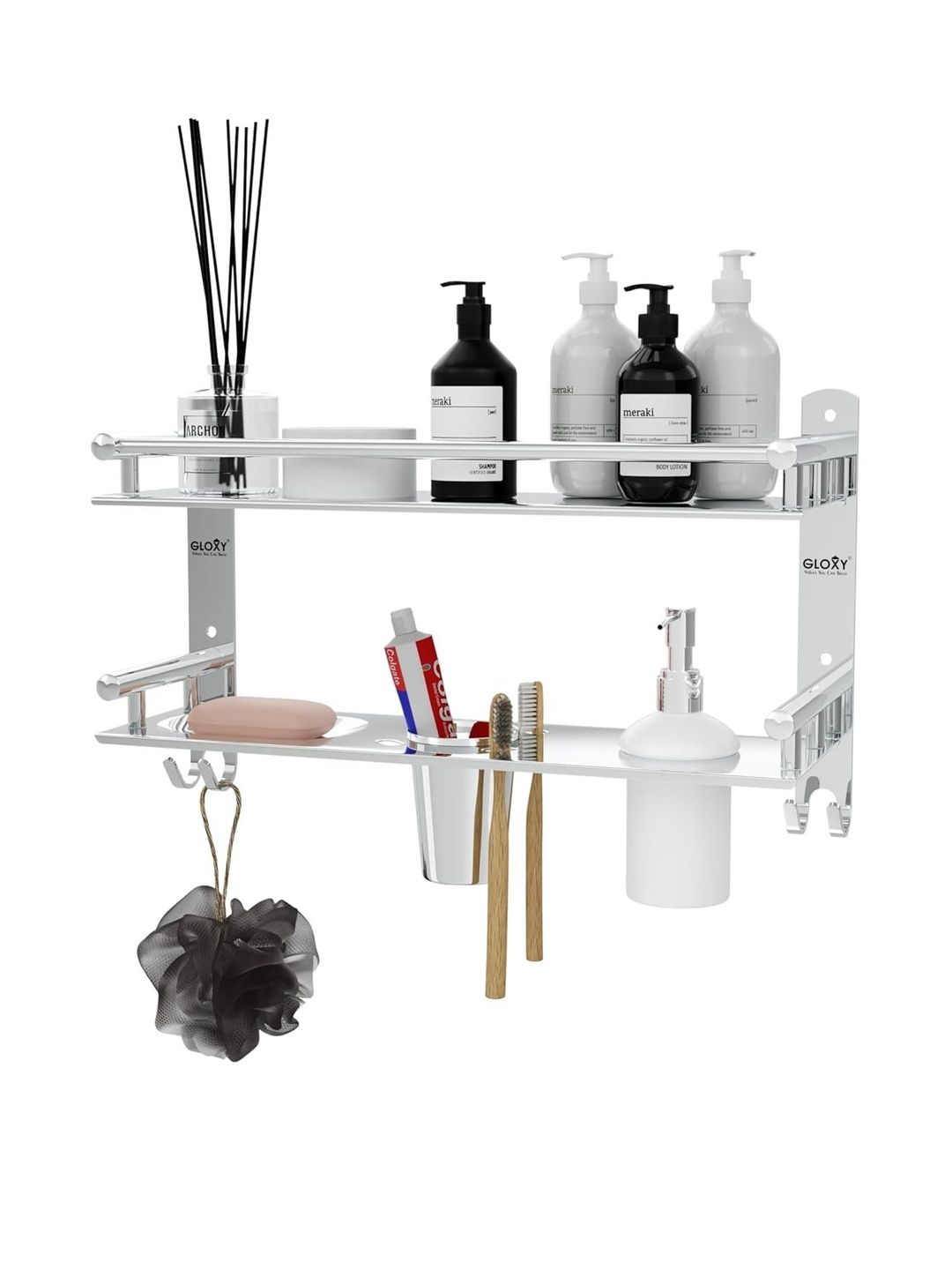 GLOXY Silver-Toned Solid Stainless Steel Bath Accessories Set-picture-16