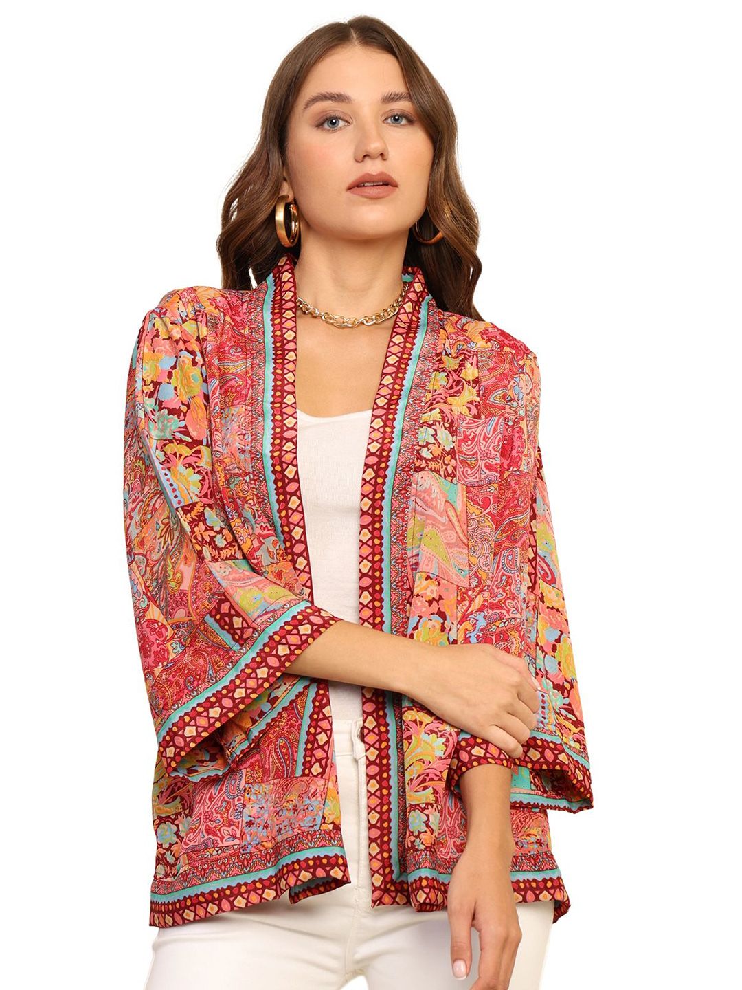 GALE GIRLS Printed Mandarin Collar Shrug-picture-21