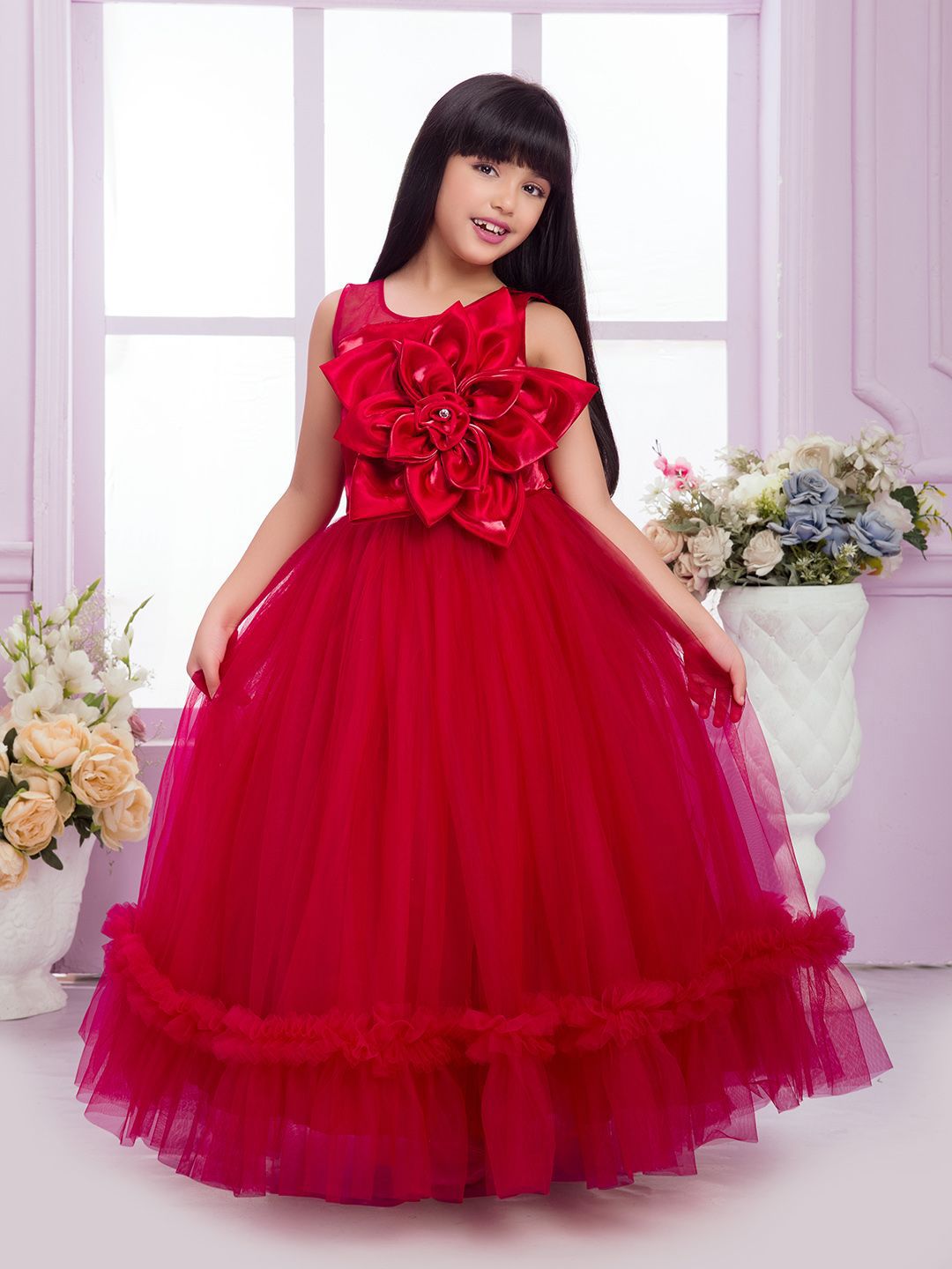 Tiny Kingdom Girls Sleeveless Maxi Gown Dress-picture-12