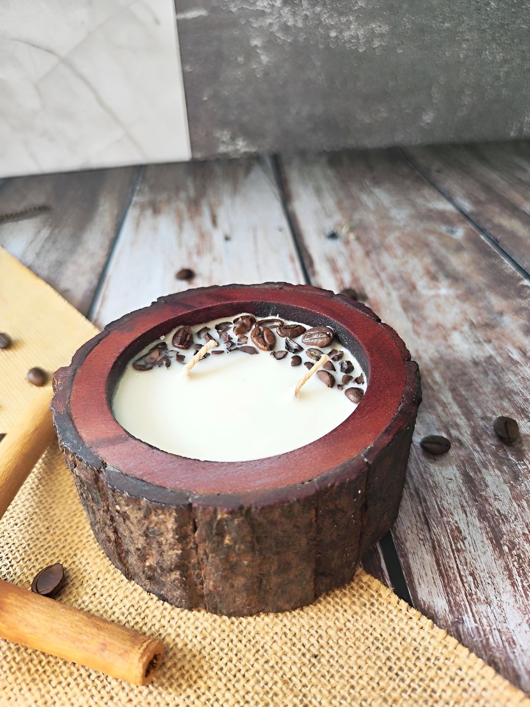 Candle Nest Brown & White Jar Candle-picture-55