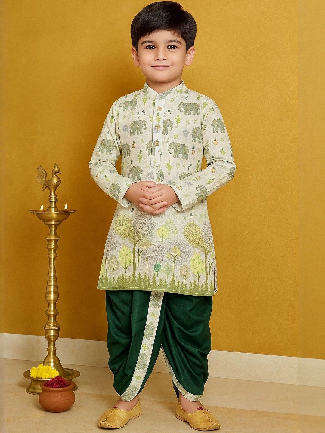 Cae Boys Ethnic Motifs Printed Kurta with Dhoti Pants-picture-36
