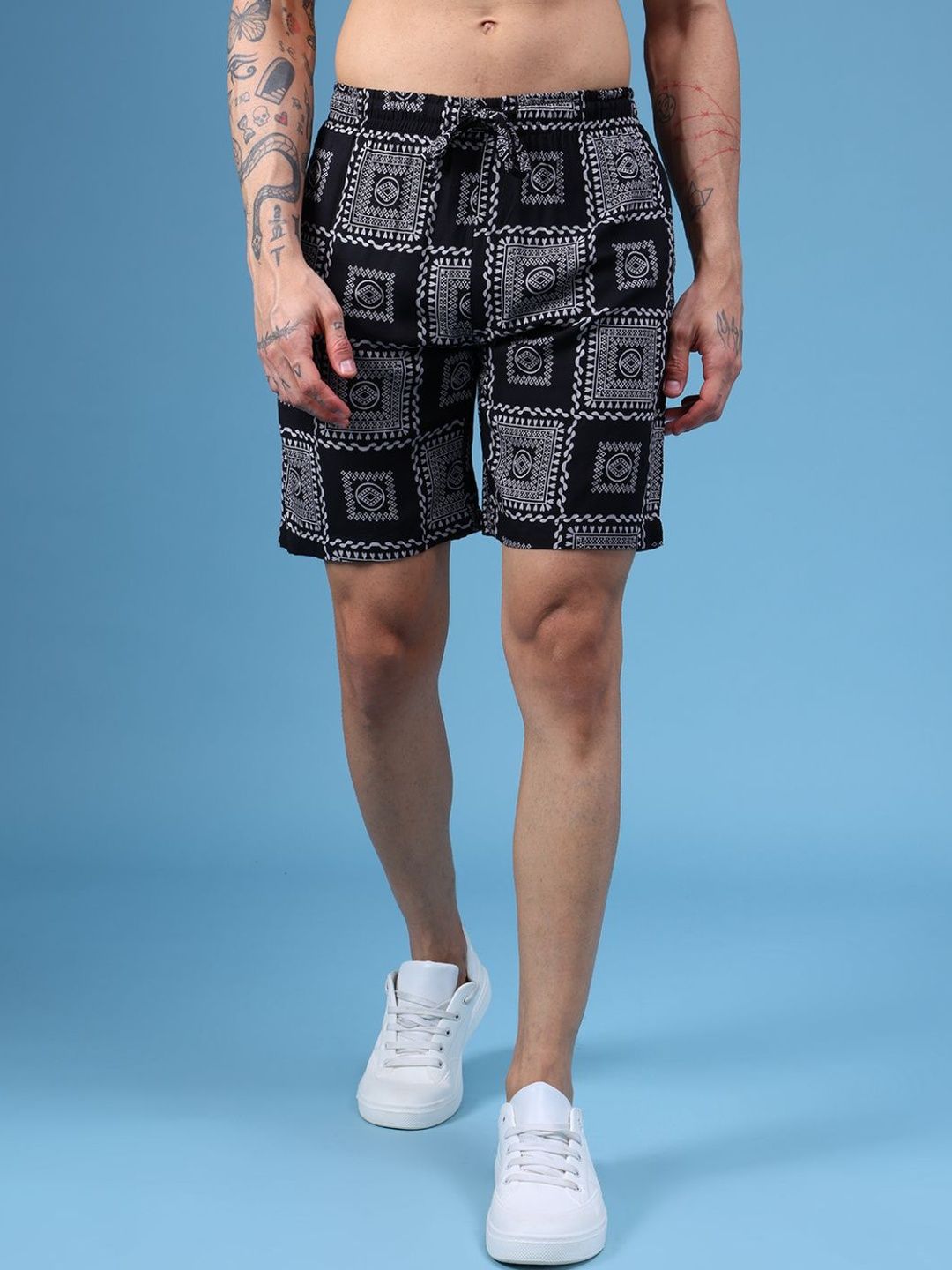 LIMEROAD Men Printed Rayon Shorts-picture-27