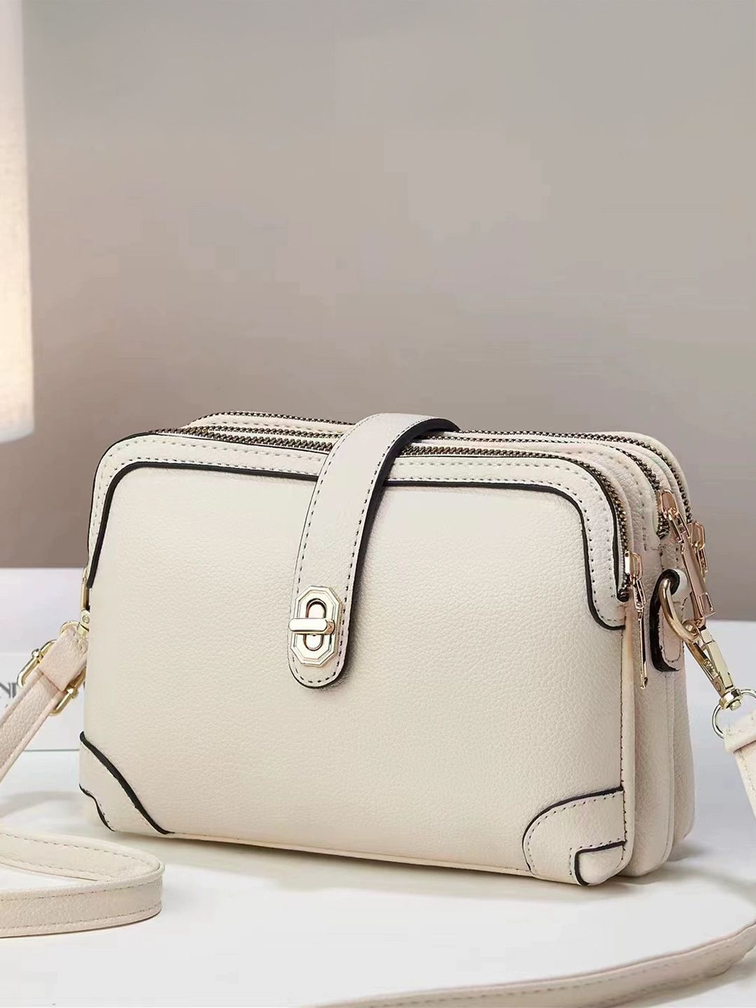 StyleCast Women Textured Casual Sling Bag with Buckle Closure-picture-42