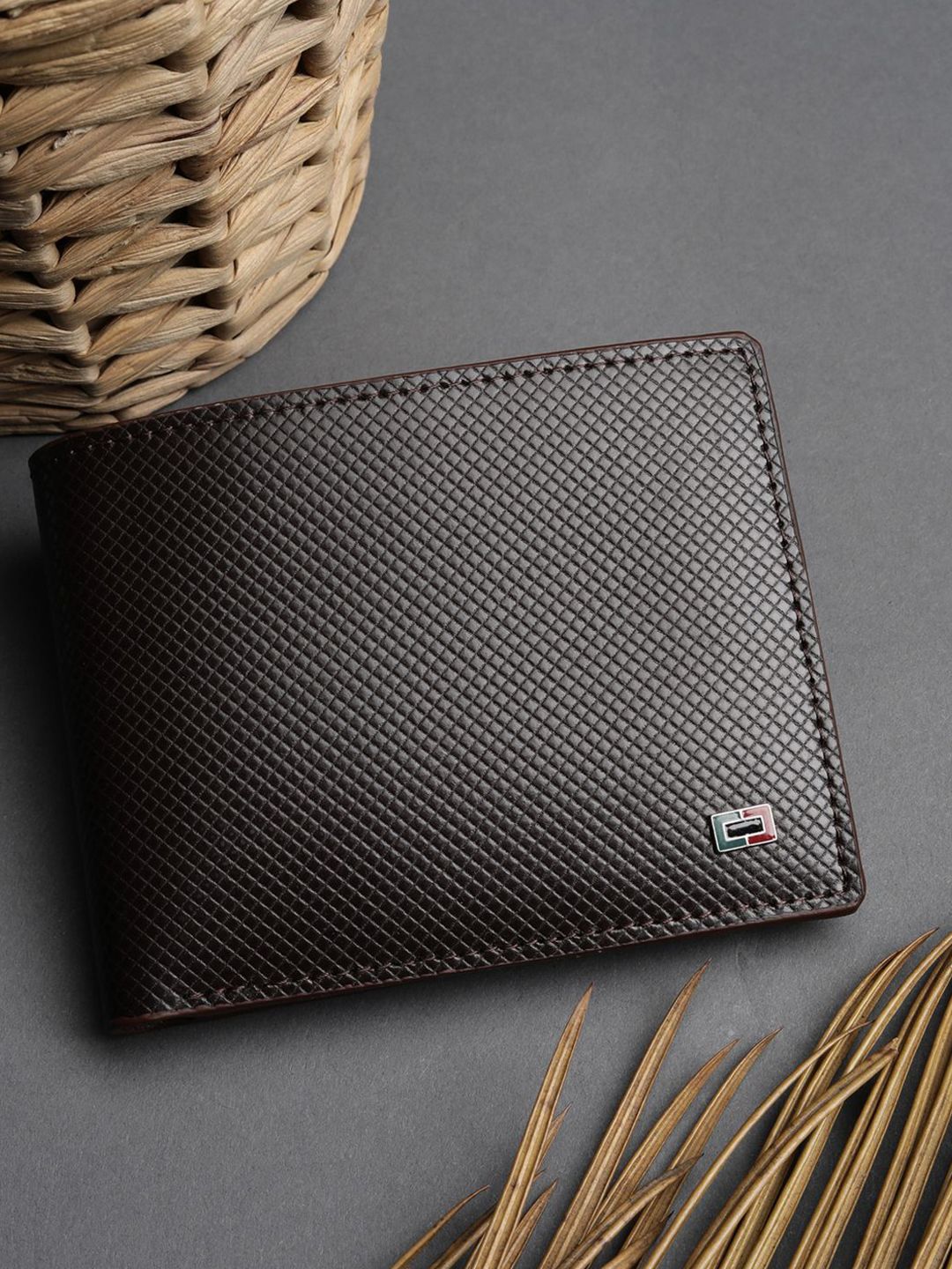 Peter England Men Textured Leather Two Fold Wallet-picture-26
