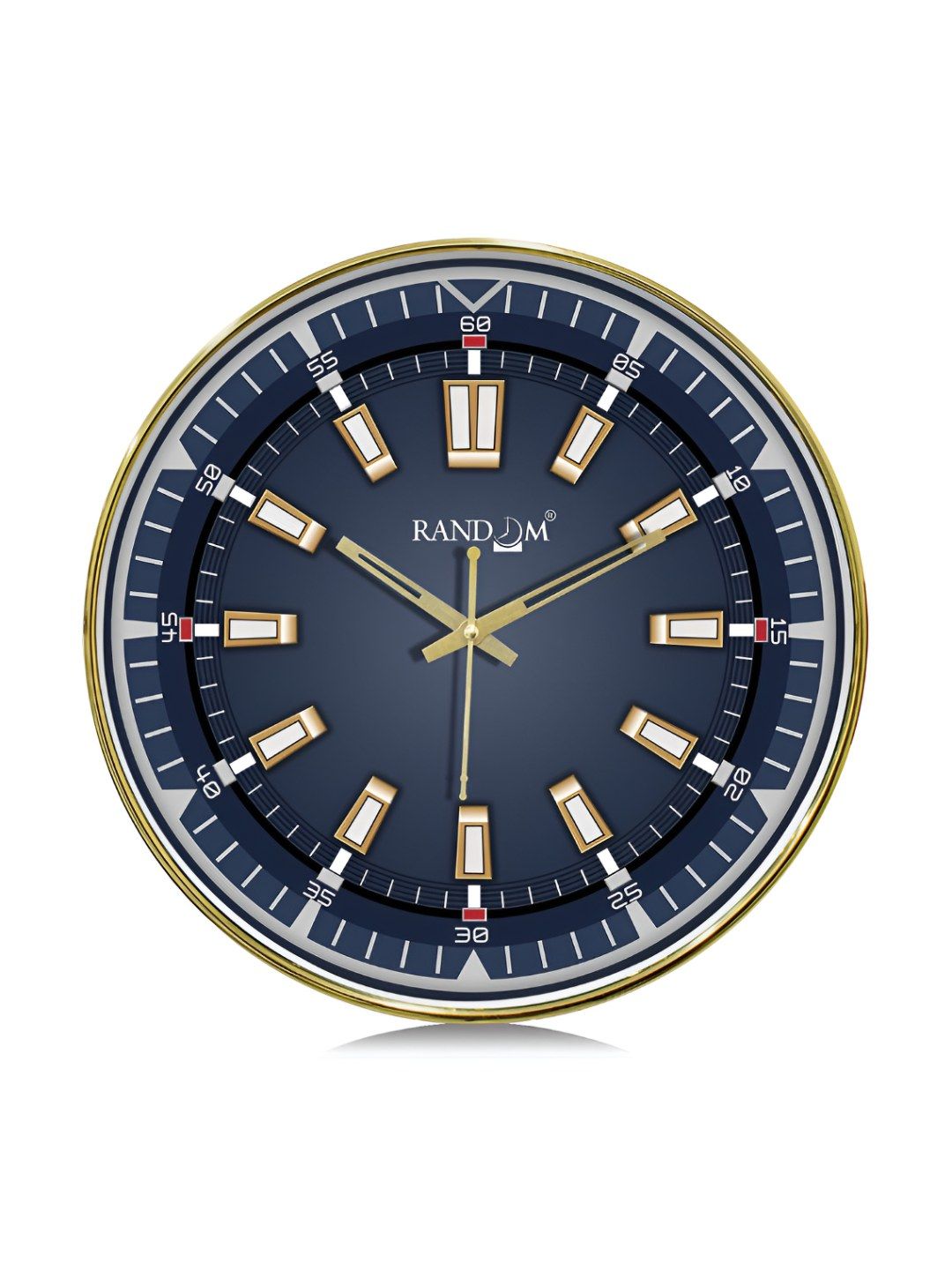 RANDOM Navy Blue & White Printed Round Contemporary Wall Clock-picture-34