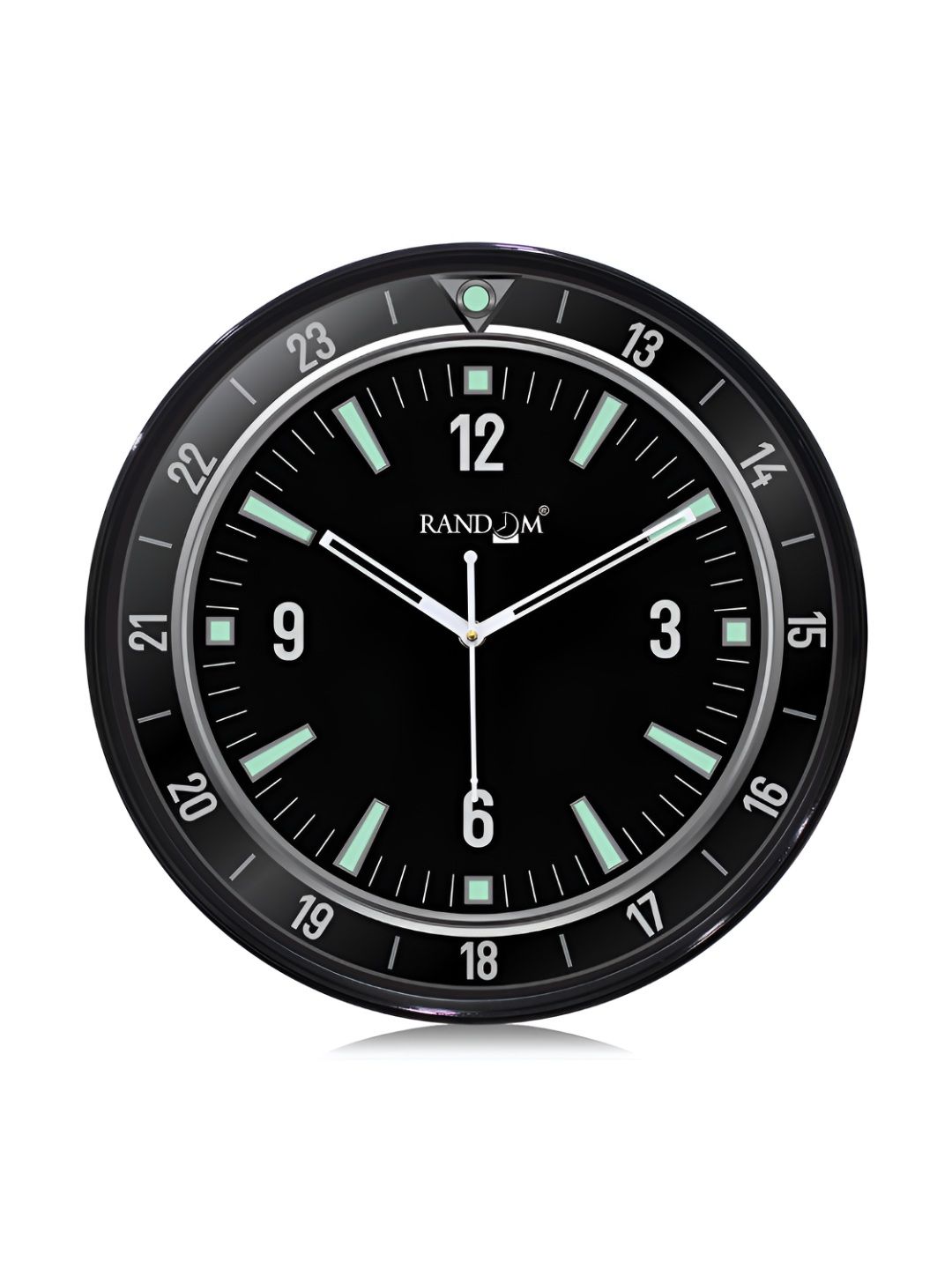 RANDOM Black & Green Printed Round Contemporary Wall Clock-image-28