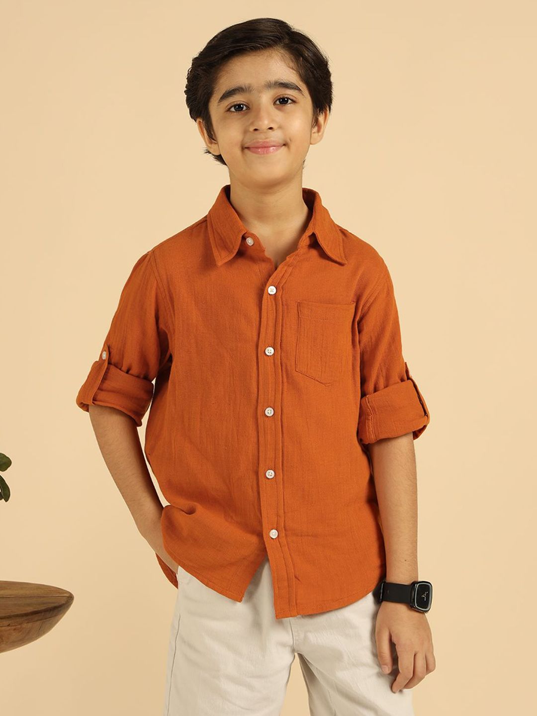 Bugandbees Boys Solid Cotton Shirts-picture-52