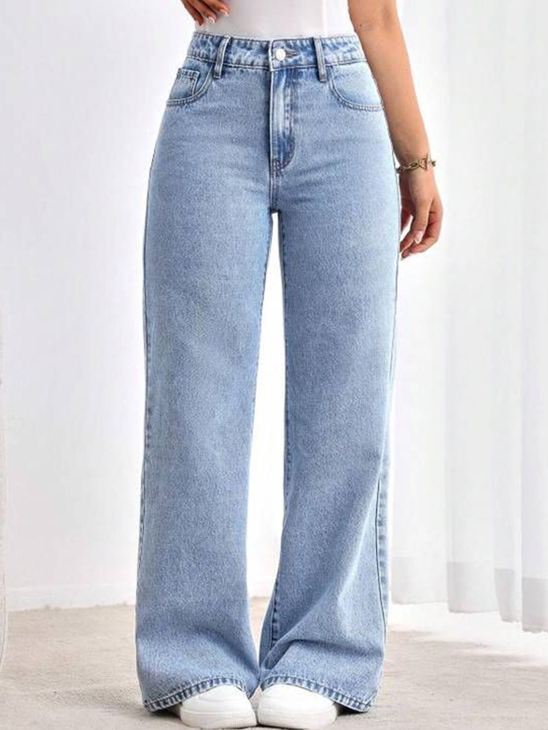 R.Code by The Roadster Life Co. Women Jean Boyfriend Fit High-Rise Light Fade Acid Wash Stretchable Jeans-picture-25