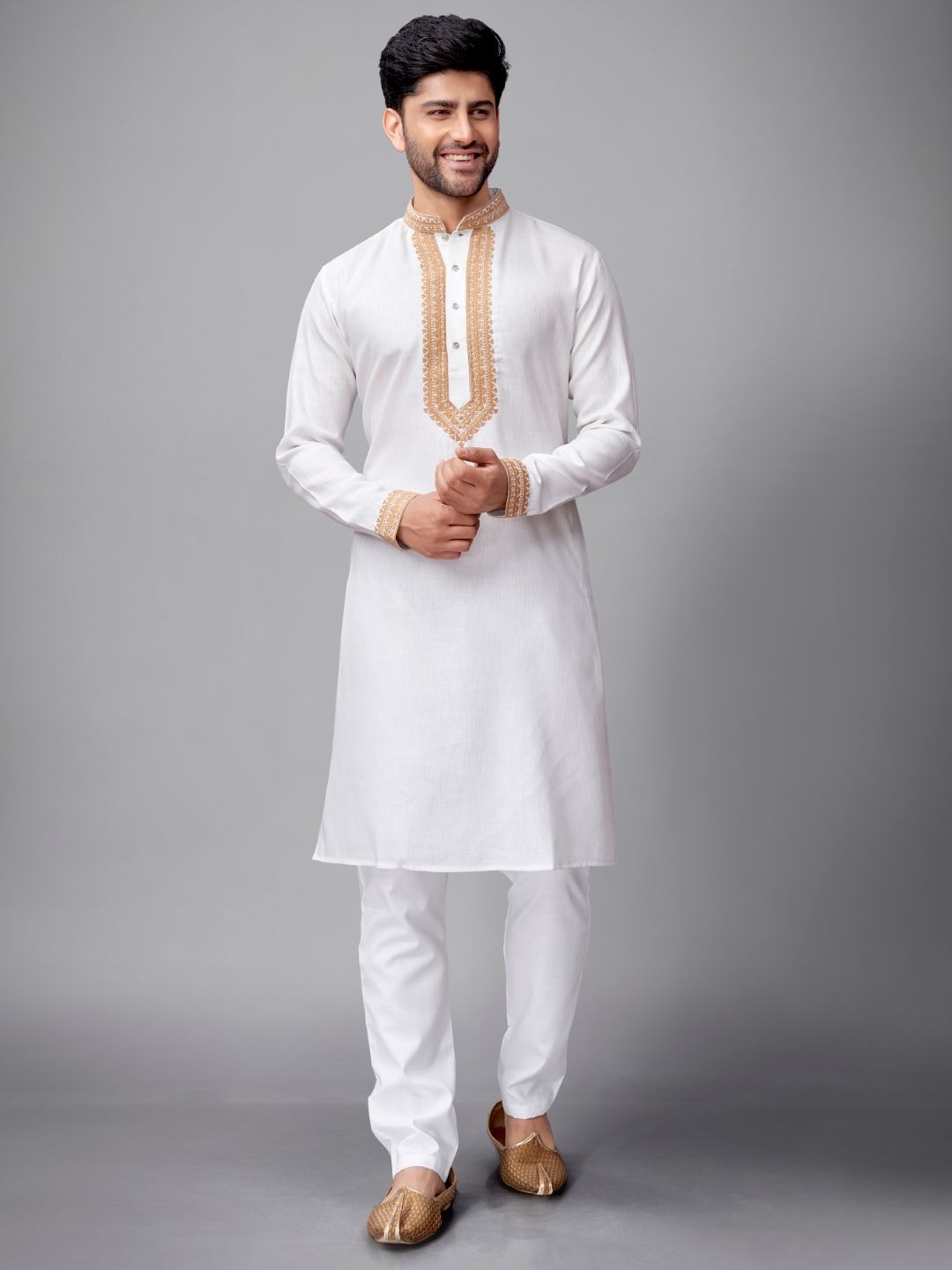 JUGG JUGG JEEYO Men Self Design Regular Fit Full Sleeve Kurta-picture-18