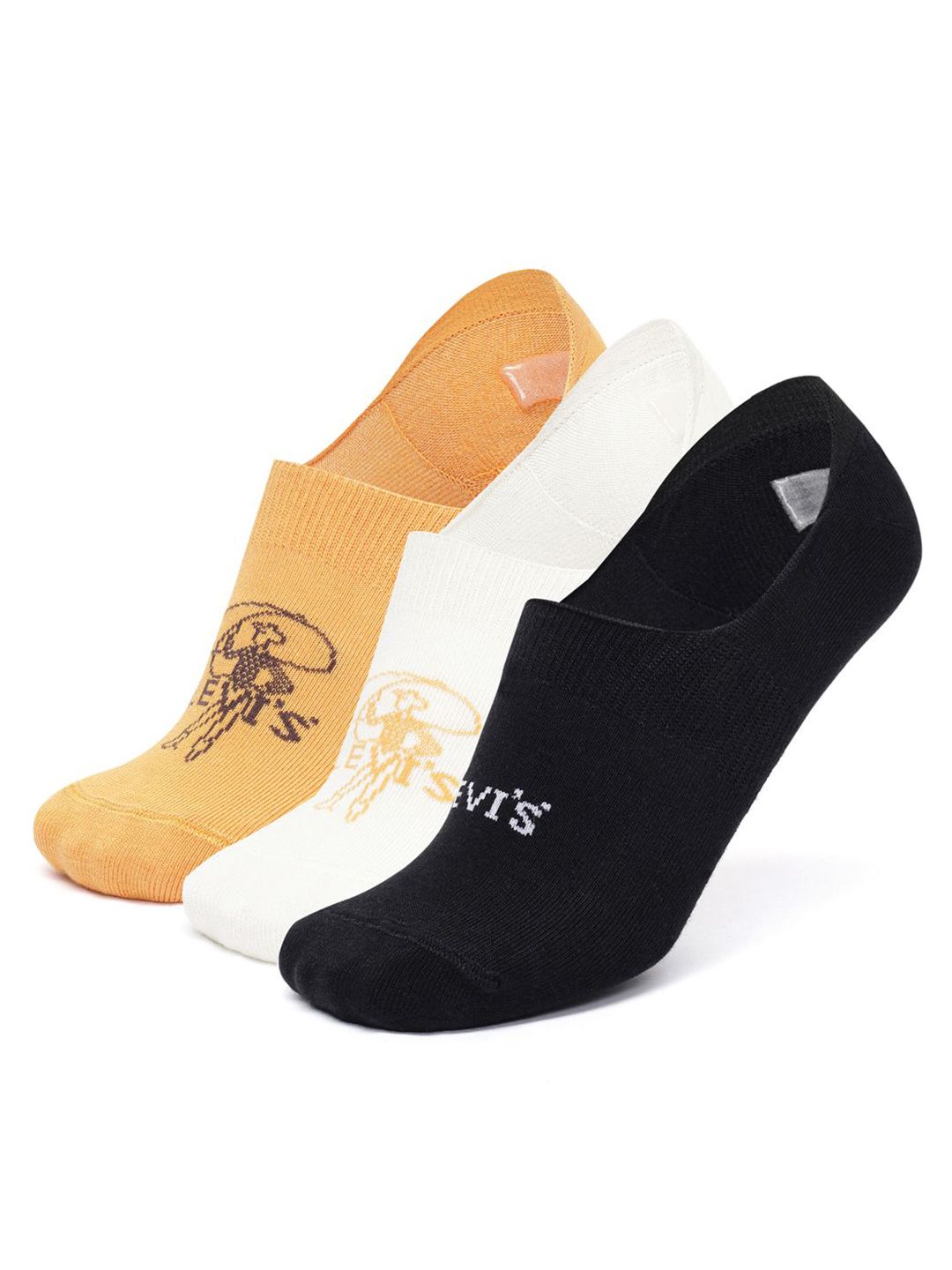Levis Men Pack Of 3 Patterned Cotton Stretch Anti-Slip Shoe Liners Socks-image-37