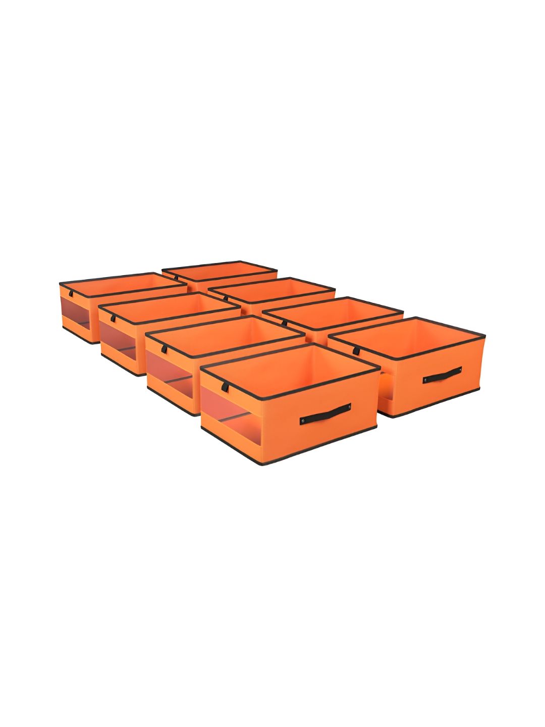 Aura Orange & Black 8 Pieces Foldable Storage Boxes-picture-32