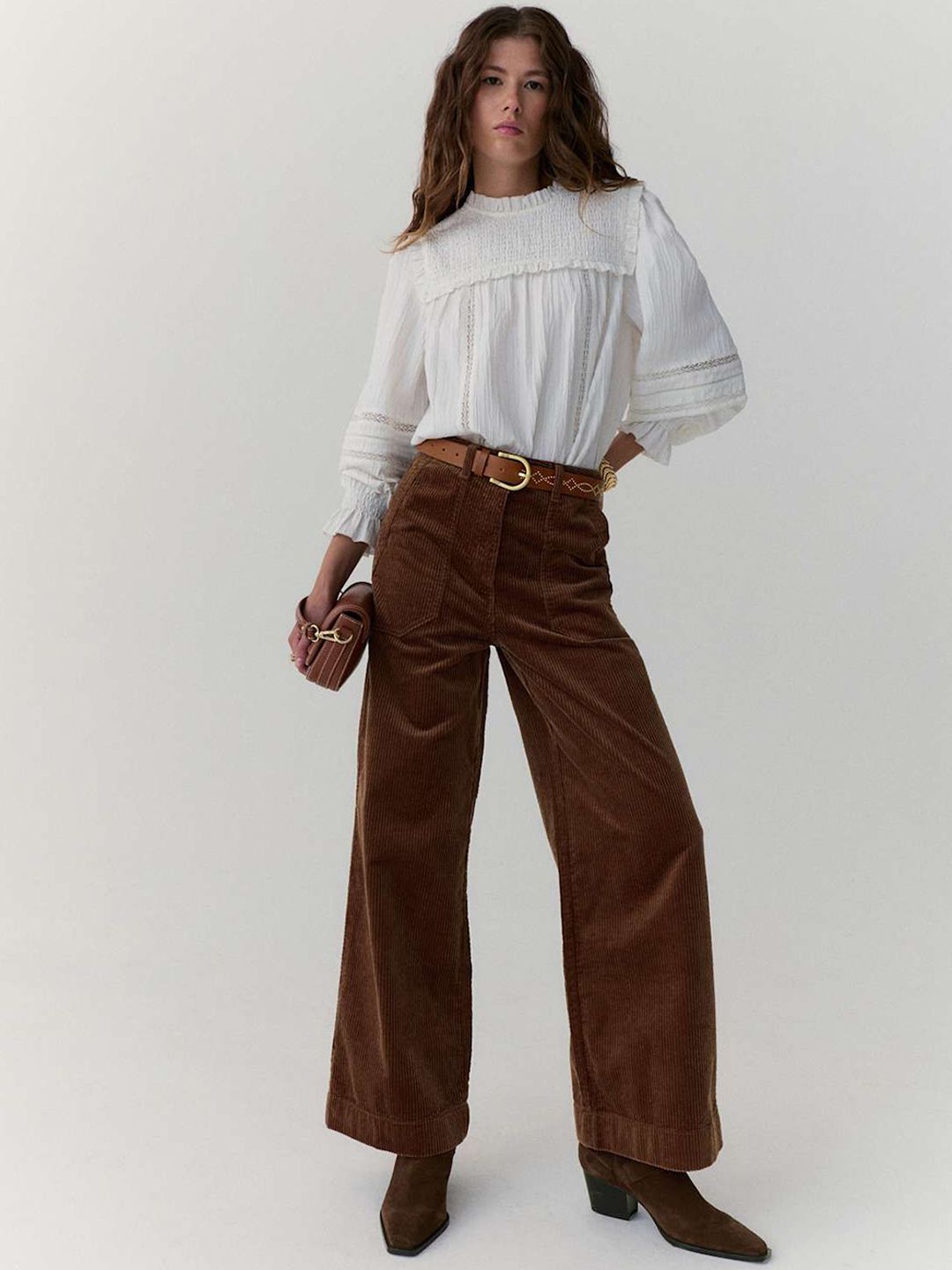 Marks & Spencer Women Mid-Rise Wide Leg Flat-Front Regular Trousers-picture-43