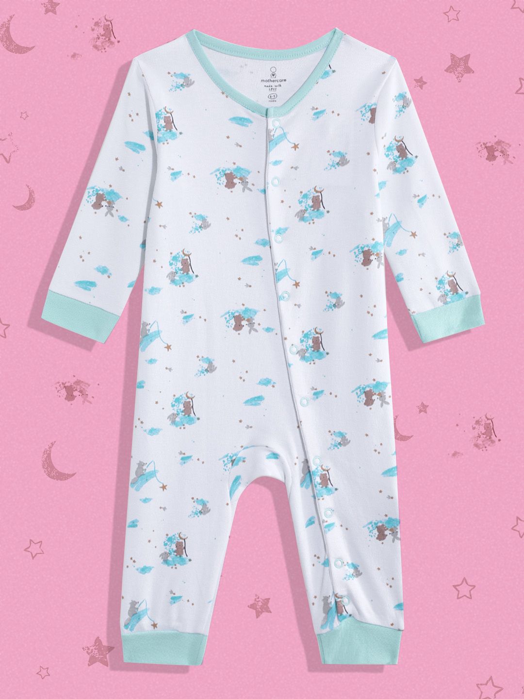 mothercare Infants Printed Pure Cotton Rompers