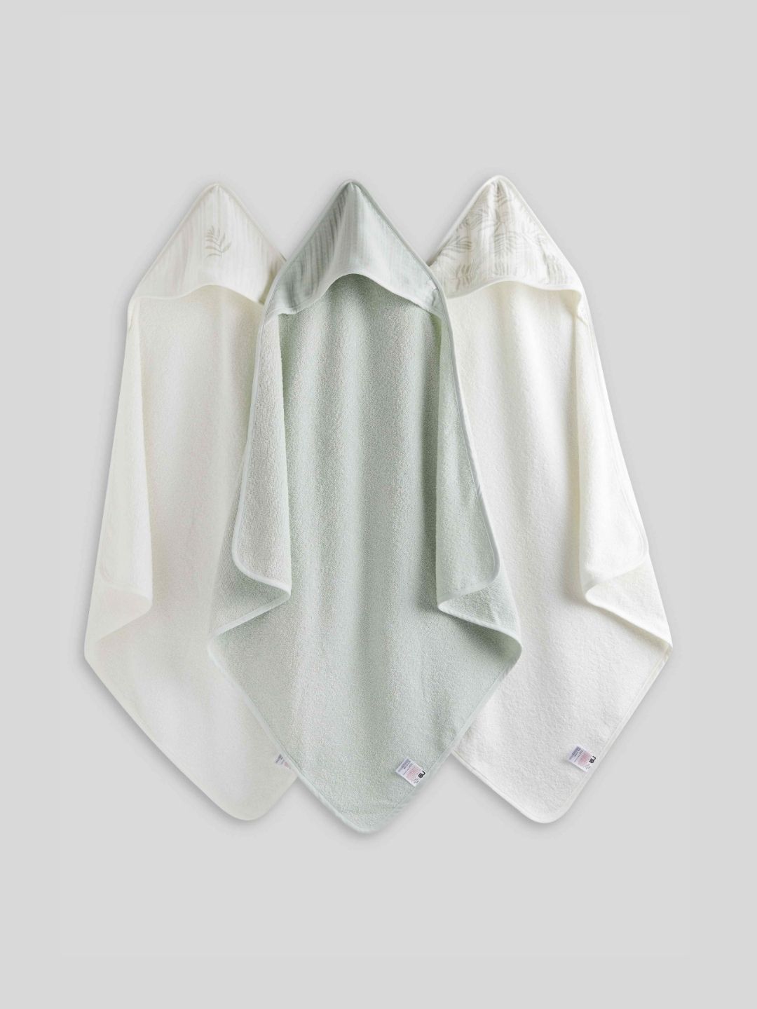 mothercare White & Green 3 Pieces Cotton 650 GSM Bath Towel-image-15