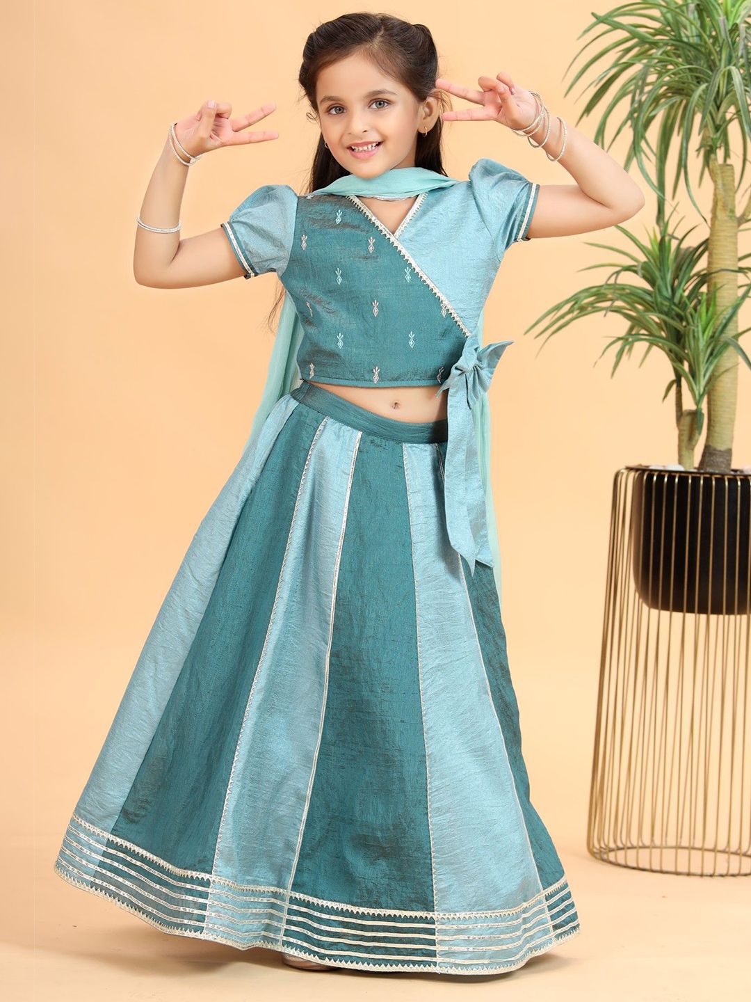 MASTARANG Girls Embroidered Ready to Wear Lehenga & Blouse With Dupatta-picture-28