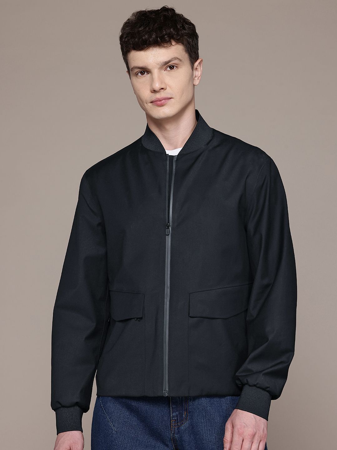 MANGO MAN Stand Collar Water Repellent Performance Tailored Jacket-image-30
